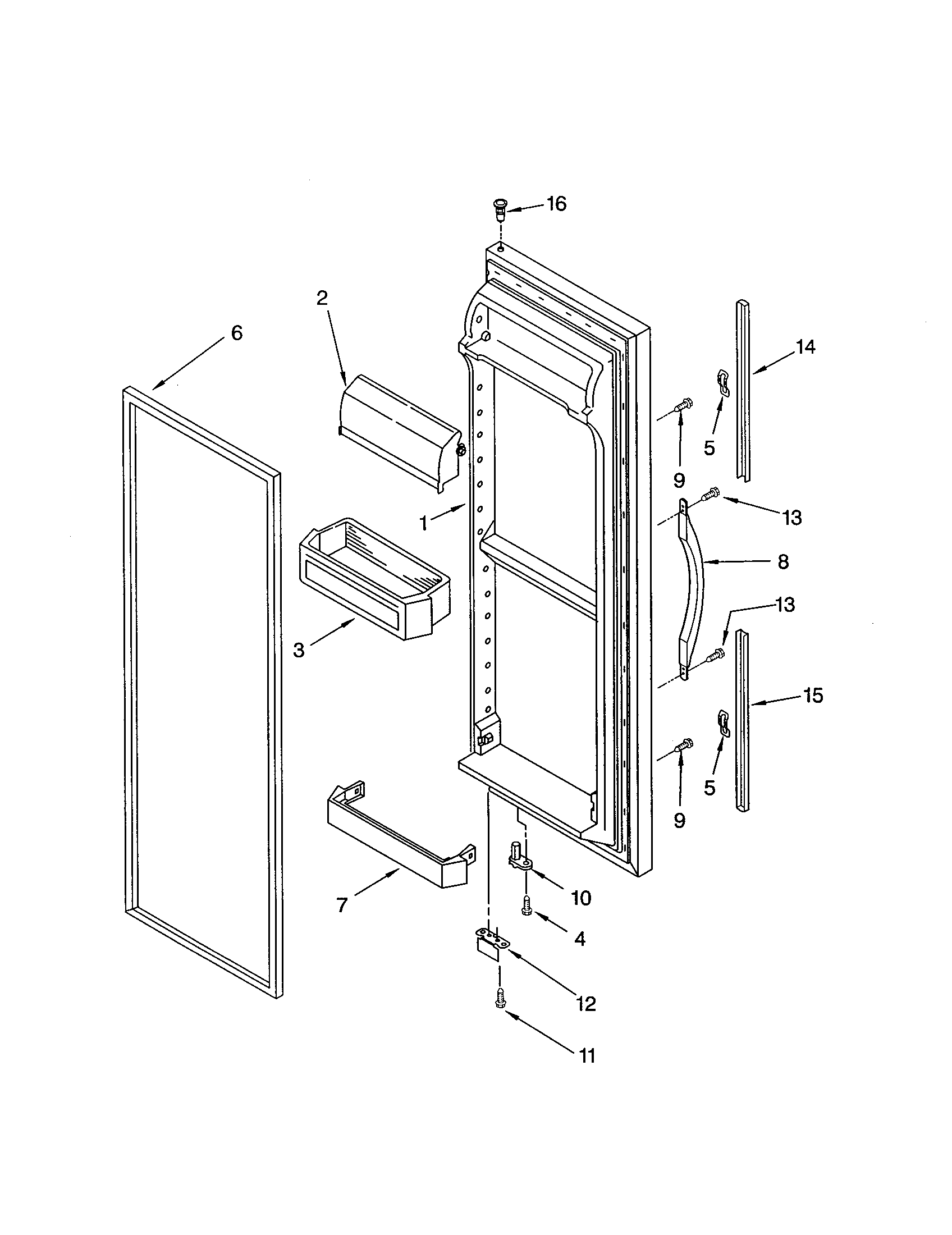 Kenmore 10651284201 refrigerator door diagram