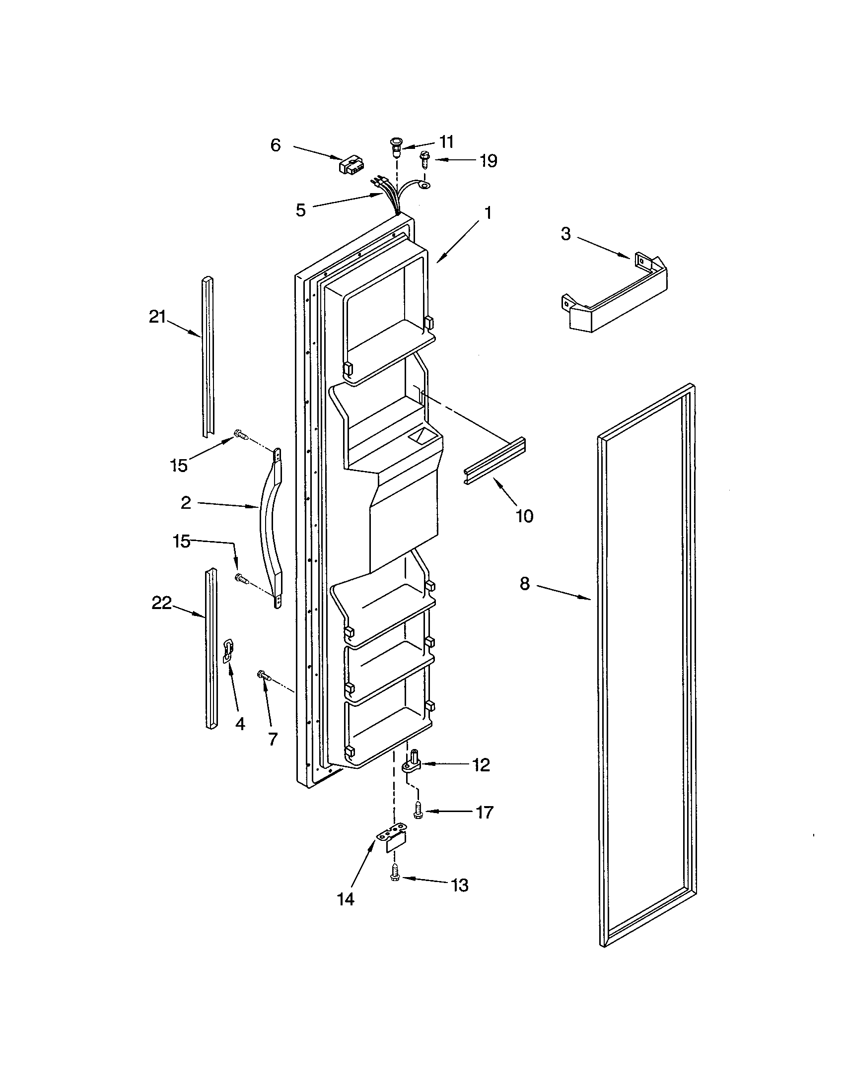 Kenmore 10651284201 freezer door diagram