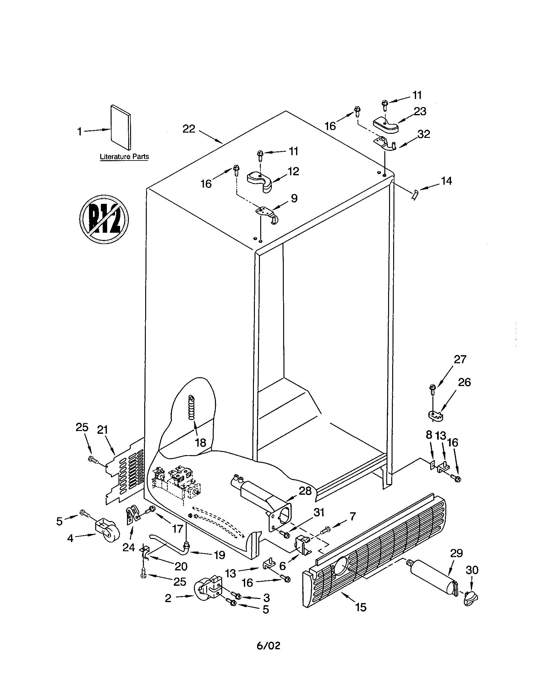 Kenmore 10651264104 cabinet diagram