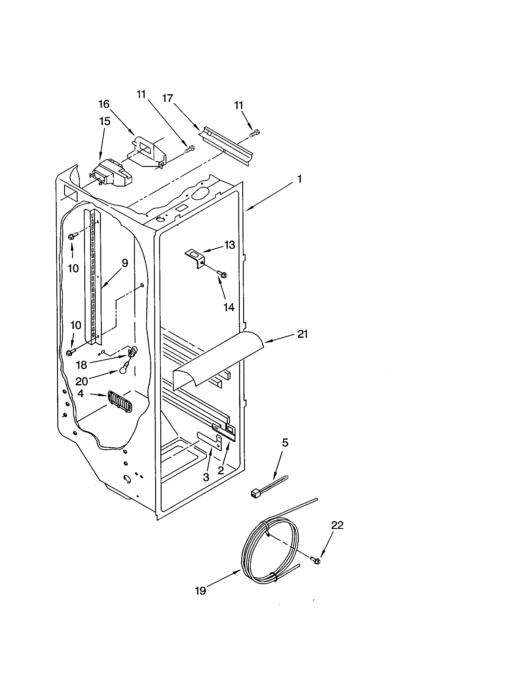 Kenmore 10651264104 refrigerator liner diagram