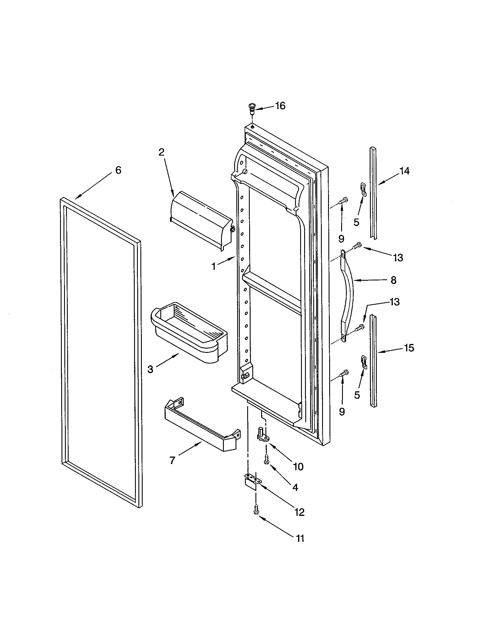 Kenmore 10651264104 refrigerator door diagram