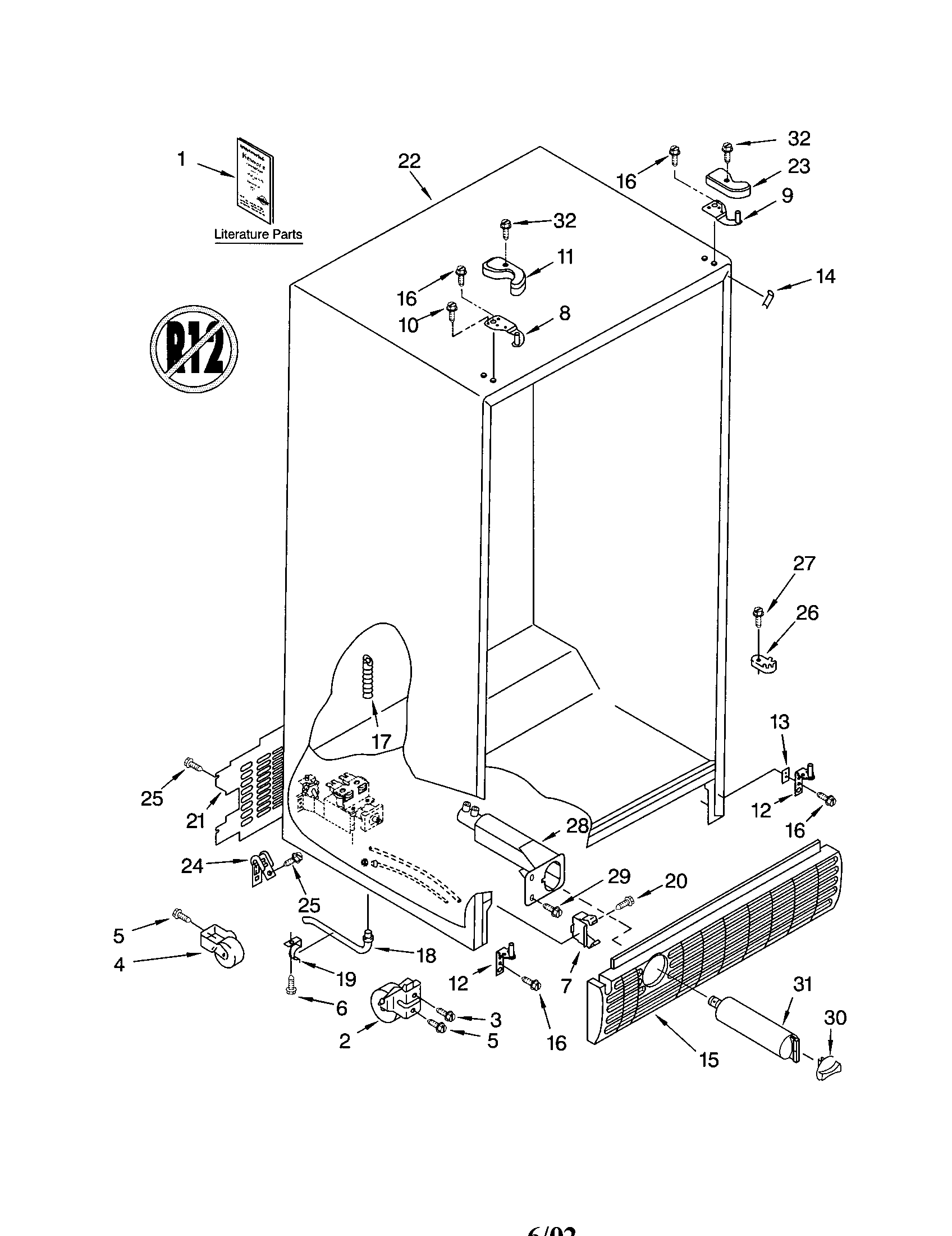 Kenmore 10651069101 cabinet diagram