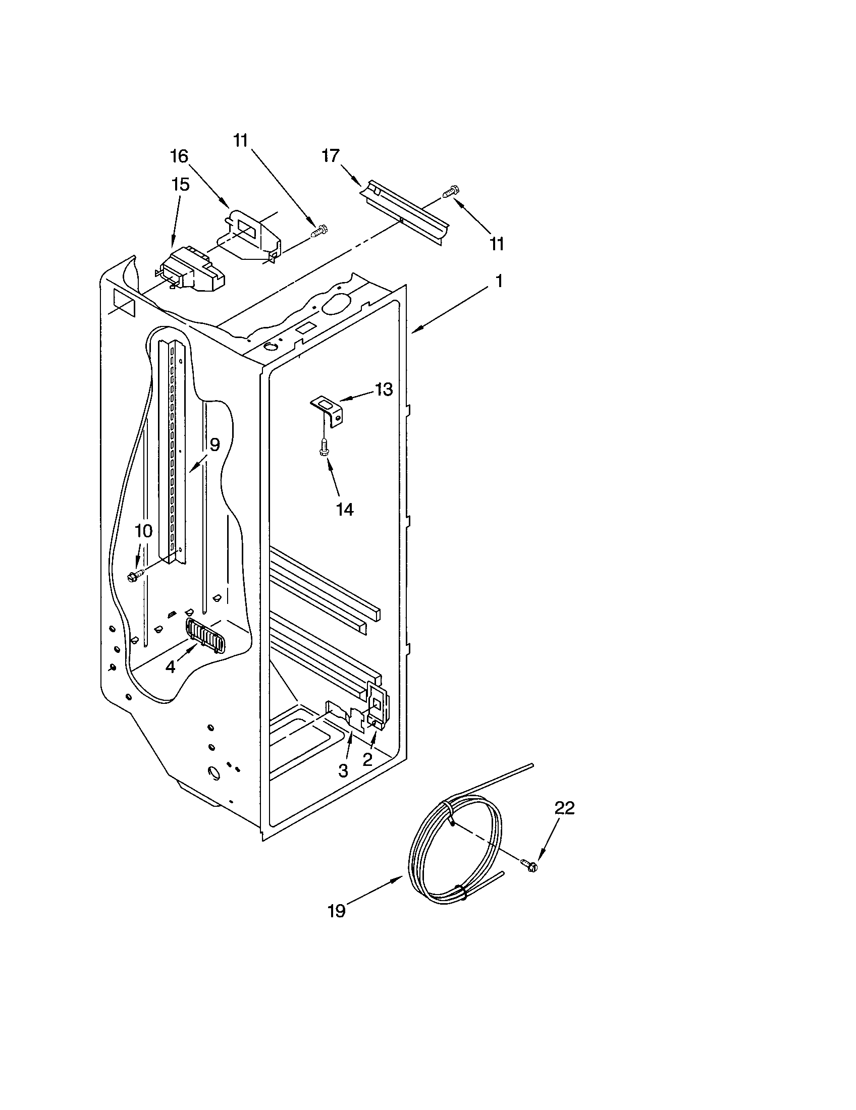 Kenmore 10651069101 refrigerator liner diagram