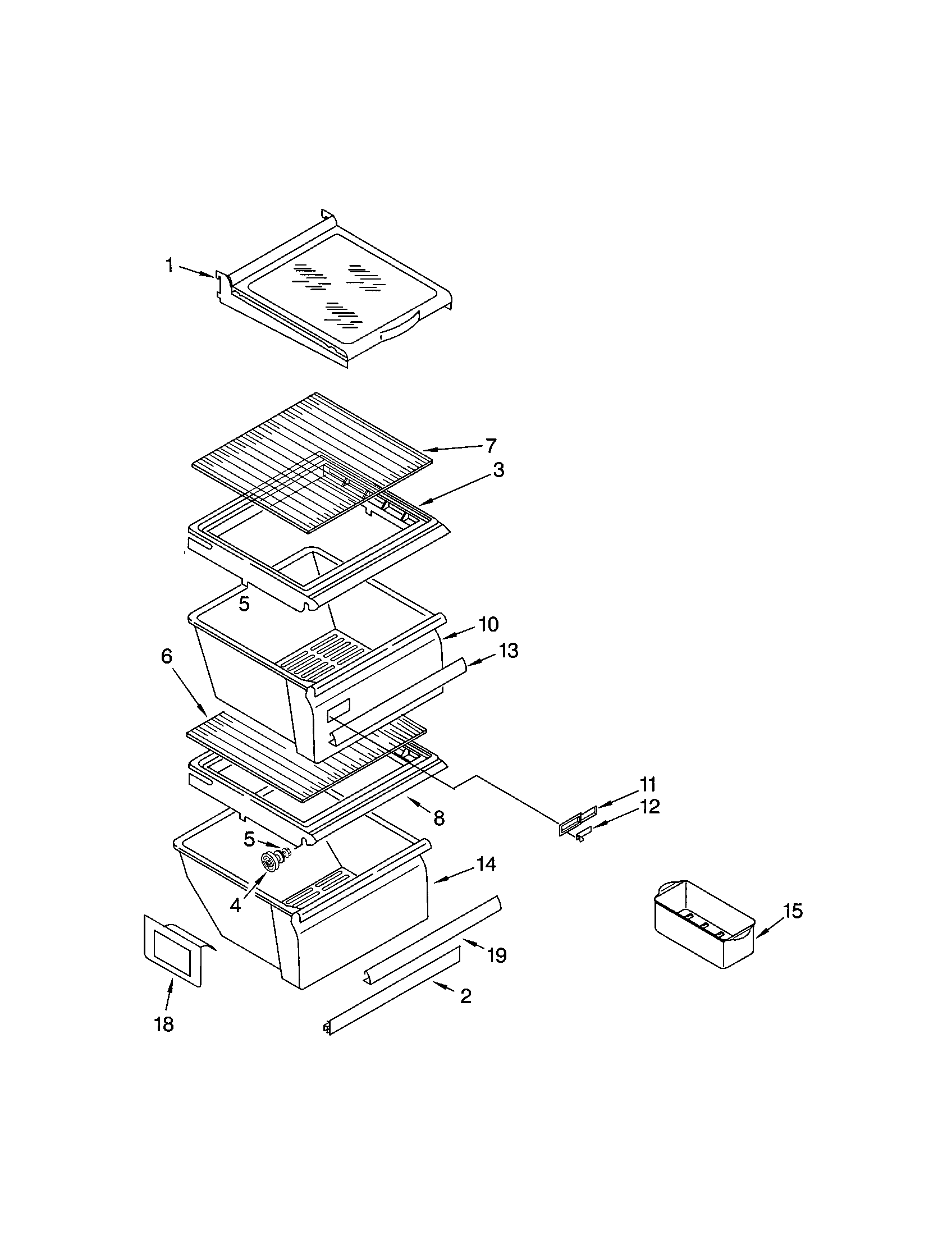 Kenmore 10651069101 refrigerator shelf diagram