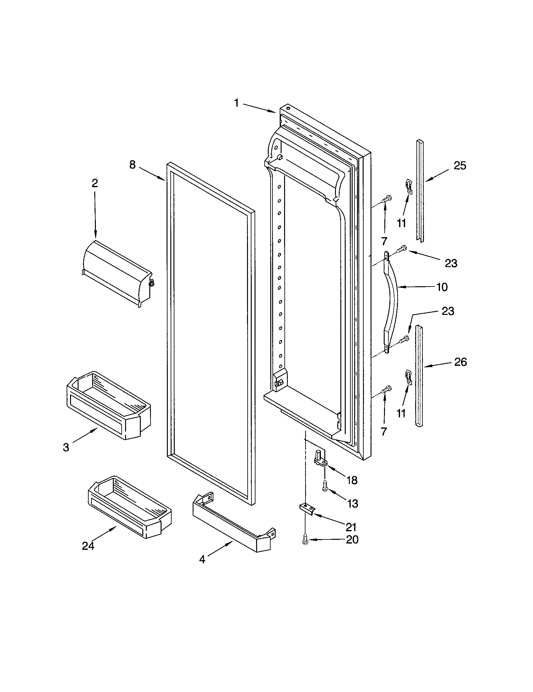 Kenmore 10651069101 refrigerator door diagram