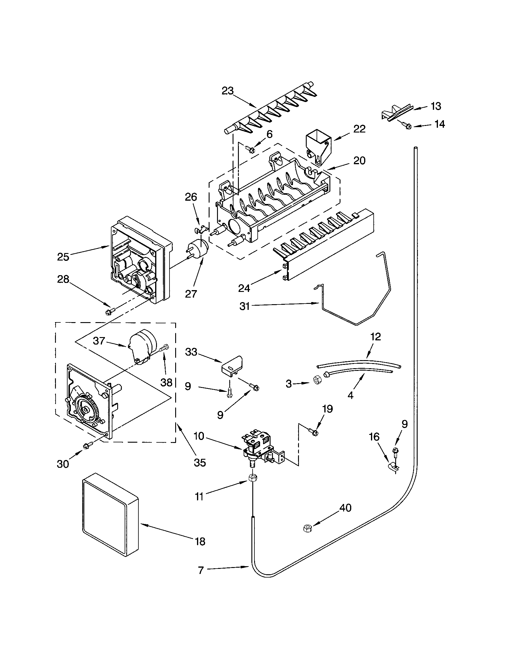 Kenmore 10651069101 icemaker diagram