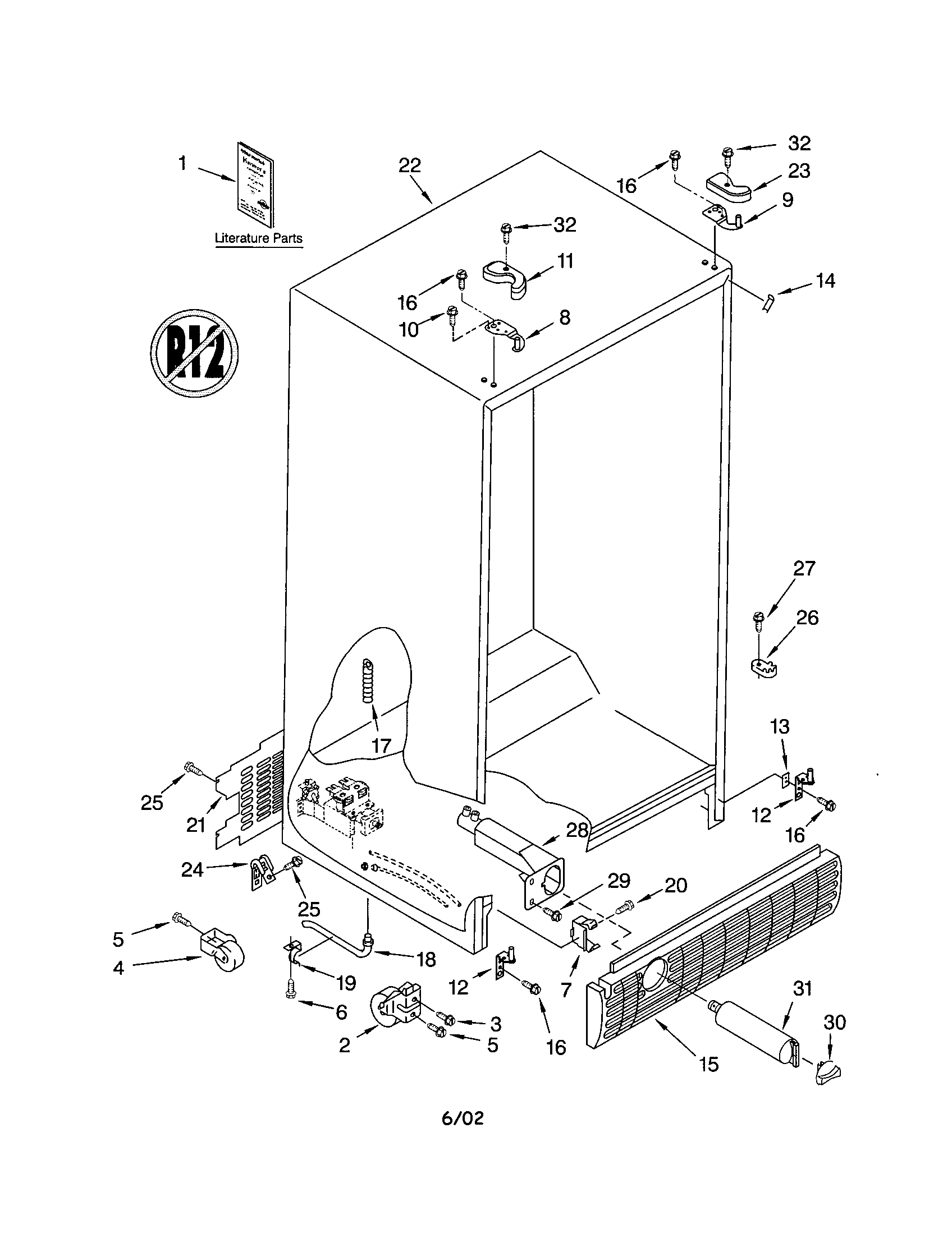 Kenmore 10651044101 cabinet diagram