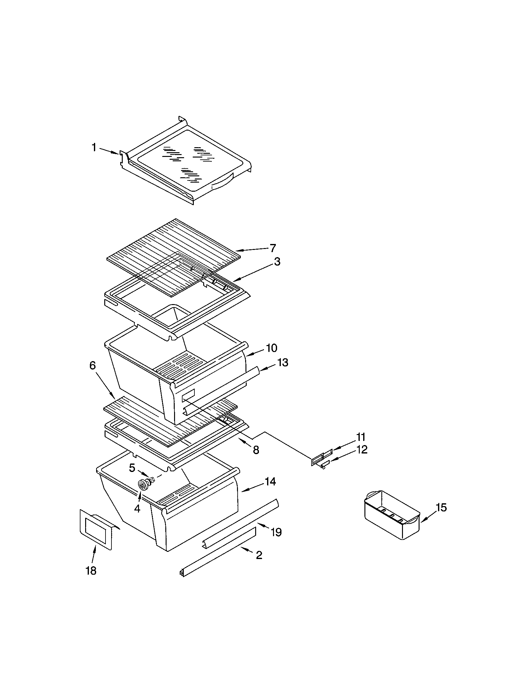 Kenmore 10651044101 refrigerator shelf diagram