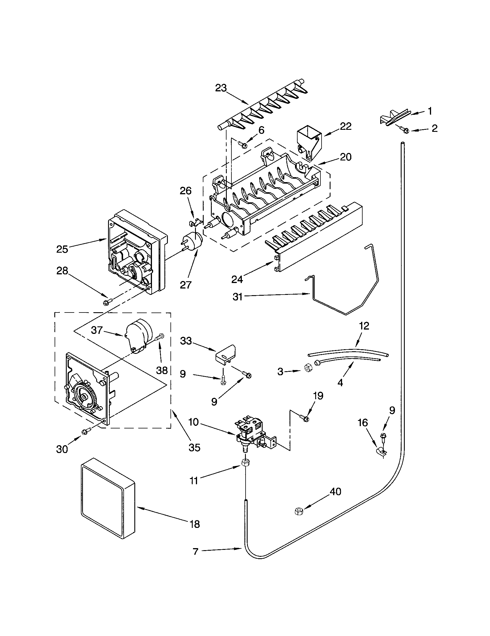 Kenmore 10651044101 icemaker diagram