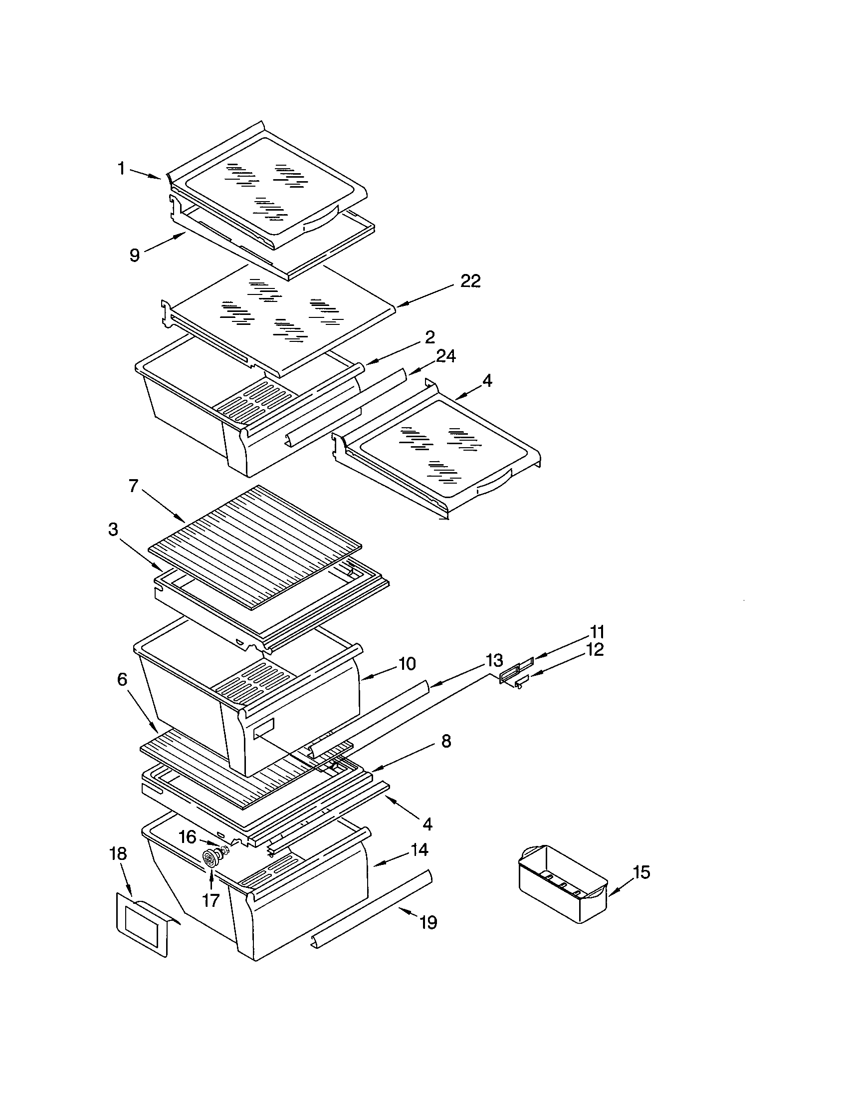 Kenmore 10652284202 refrigerator shelf diagram
