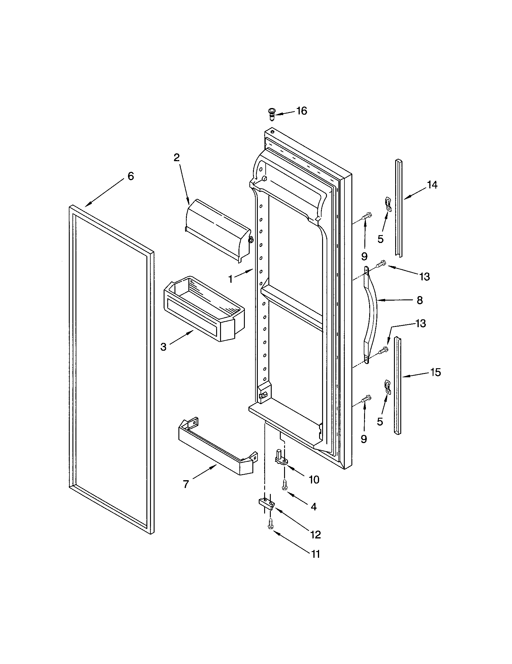 Kenmore 10652284202 refrigerator door diagram