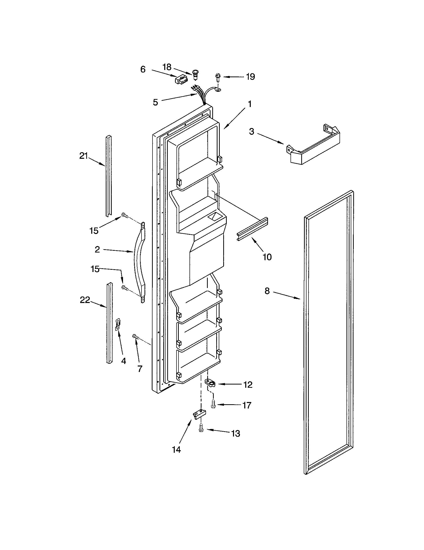Kenmore 10652284202 freezer door diagram