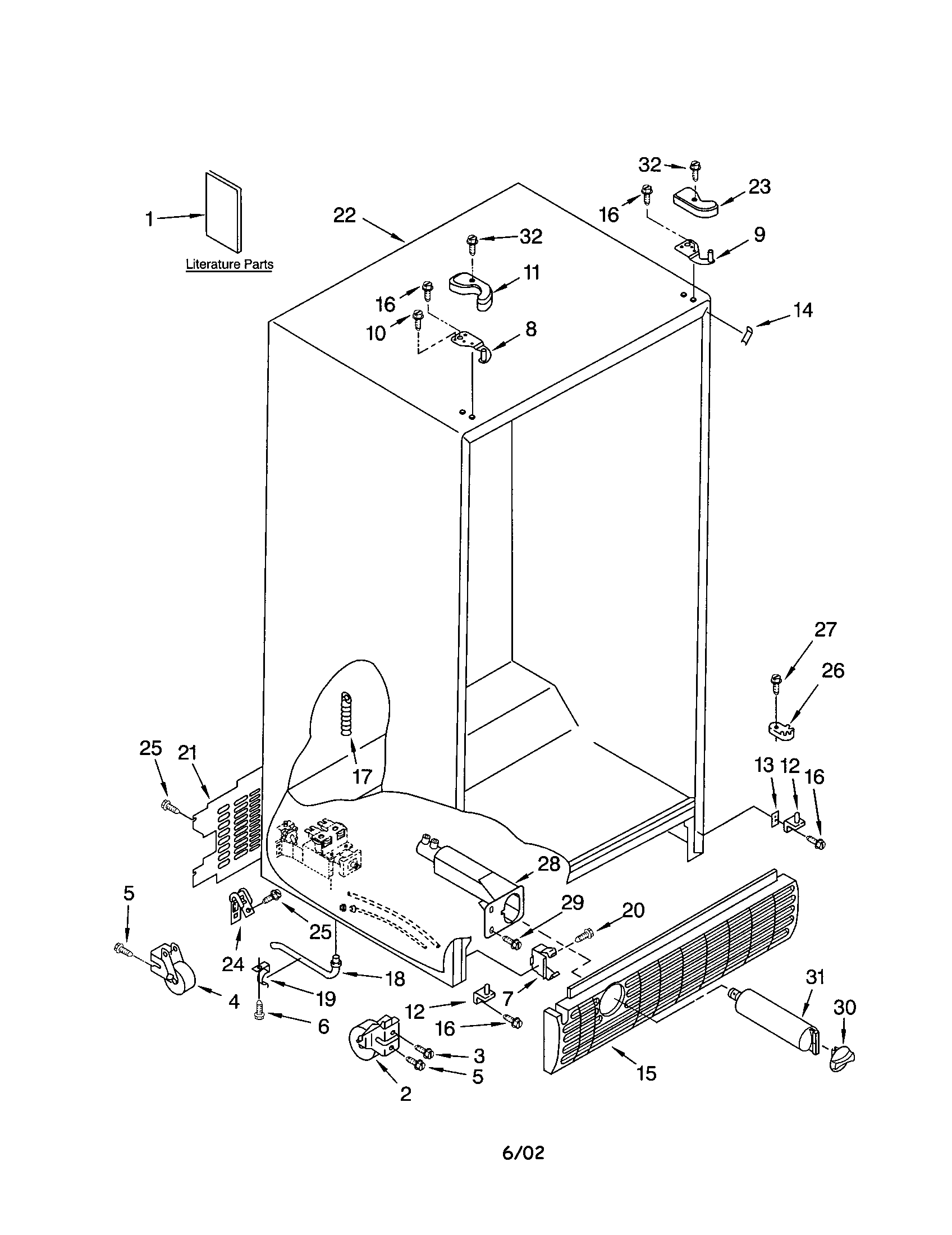 Kenmore 10651274201 cabinet diagram