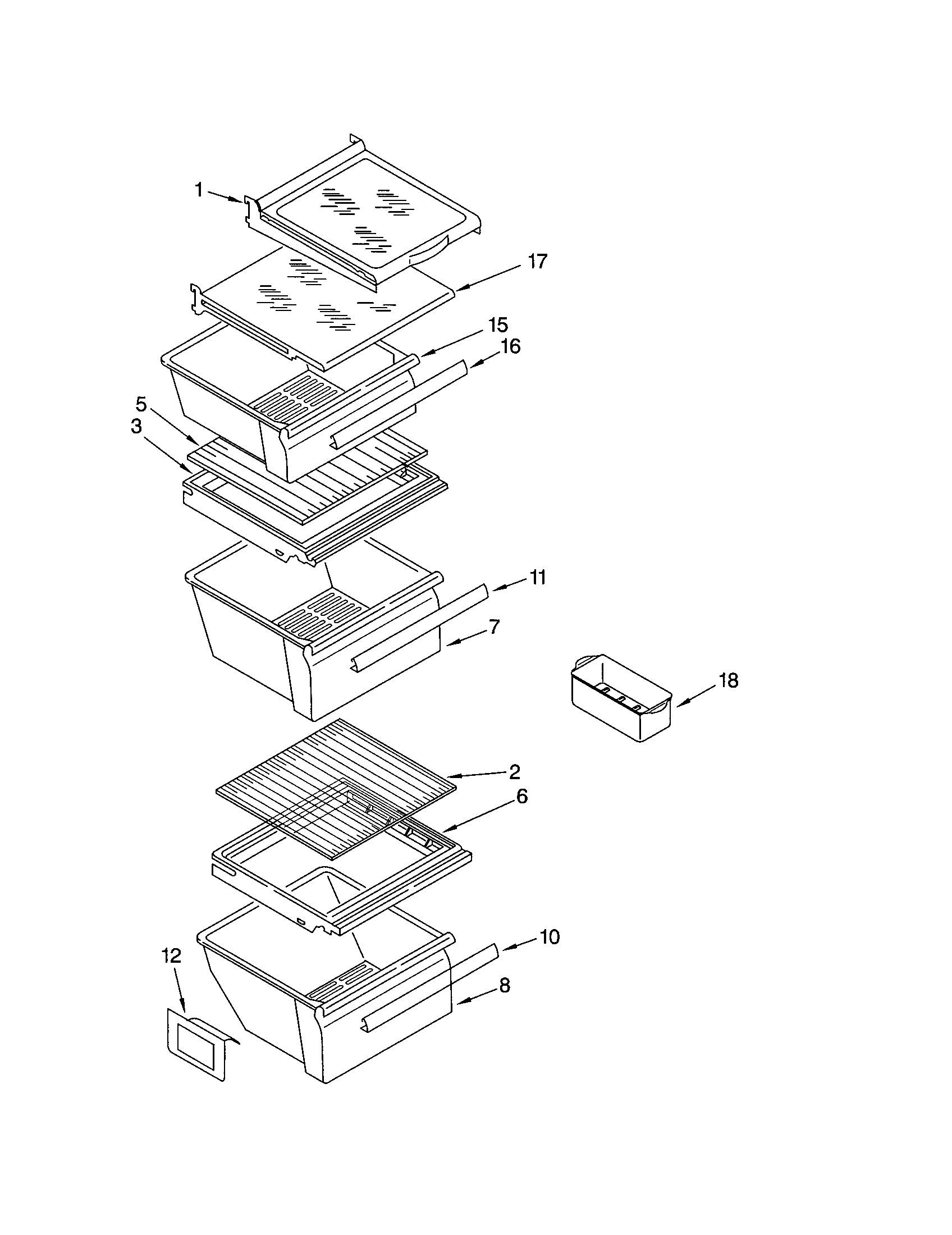 Kenmore 10651274201 refrigerator shelf diagram
