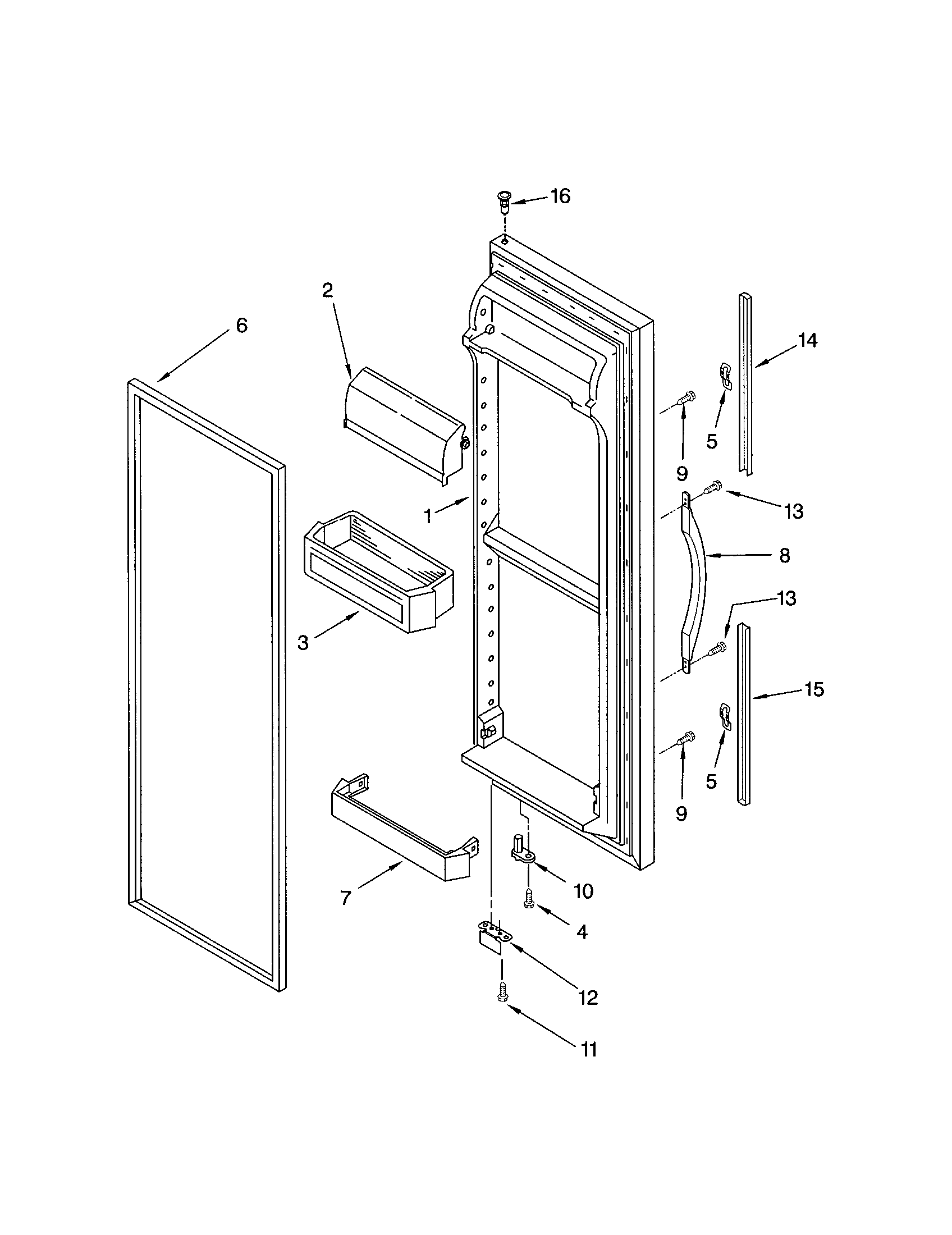 Kenmore 10651274201 refrigerator door diagram