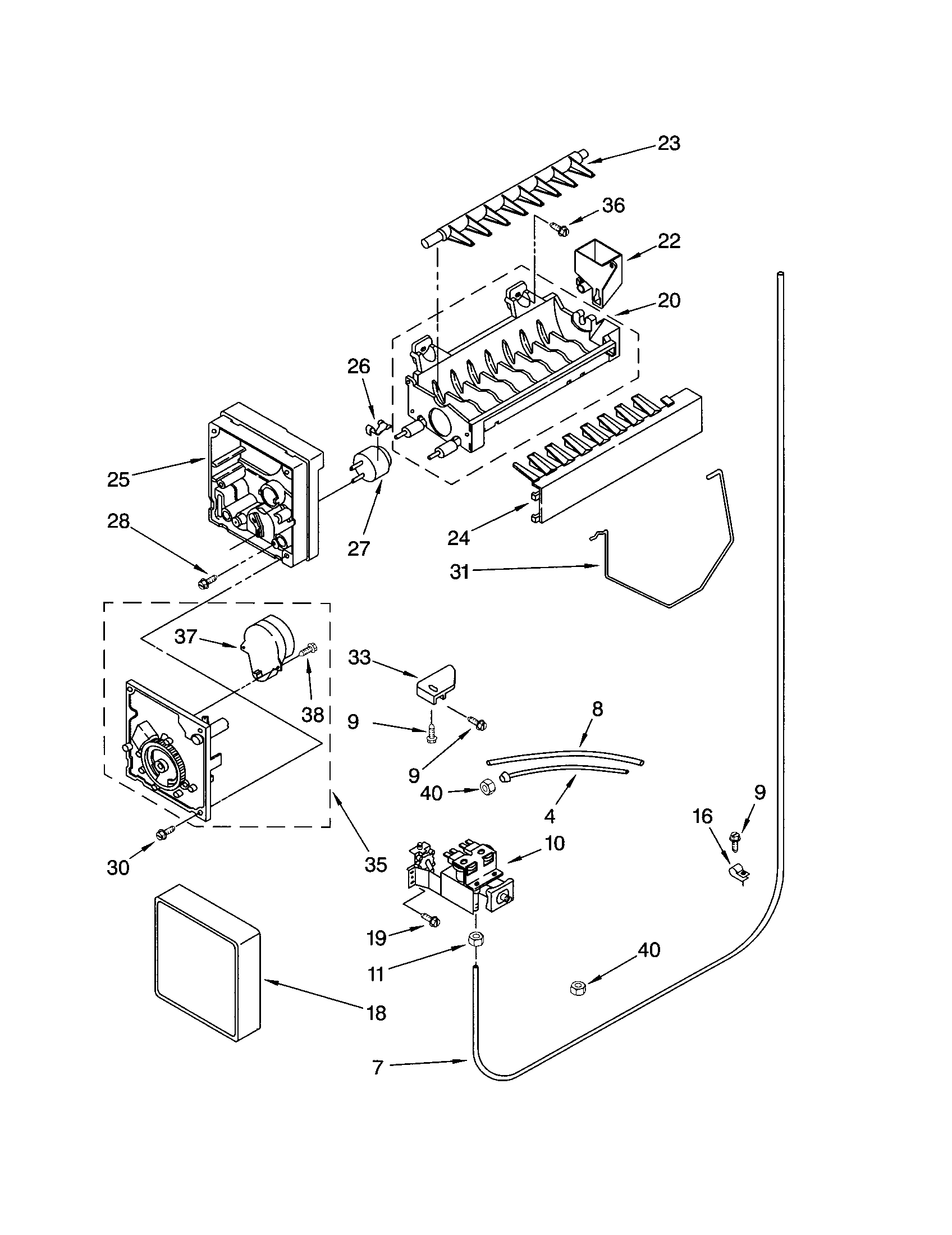 Kenmore 10651274201 icemaker diagram