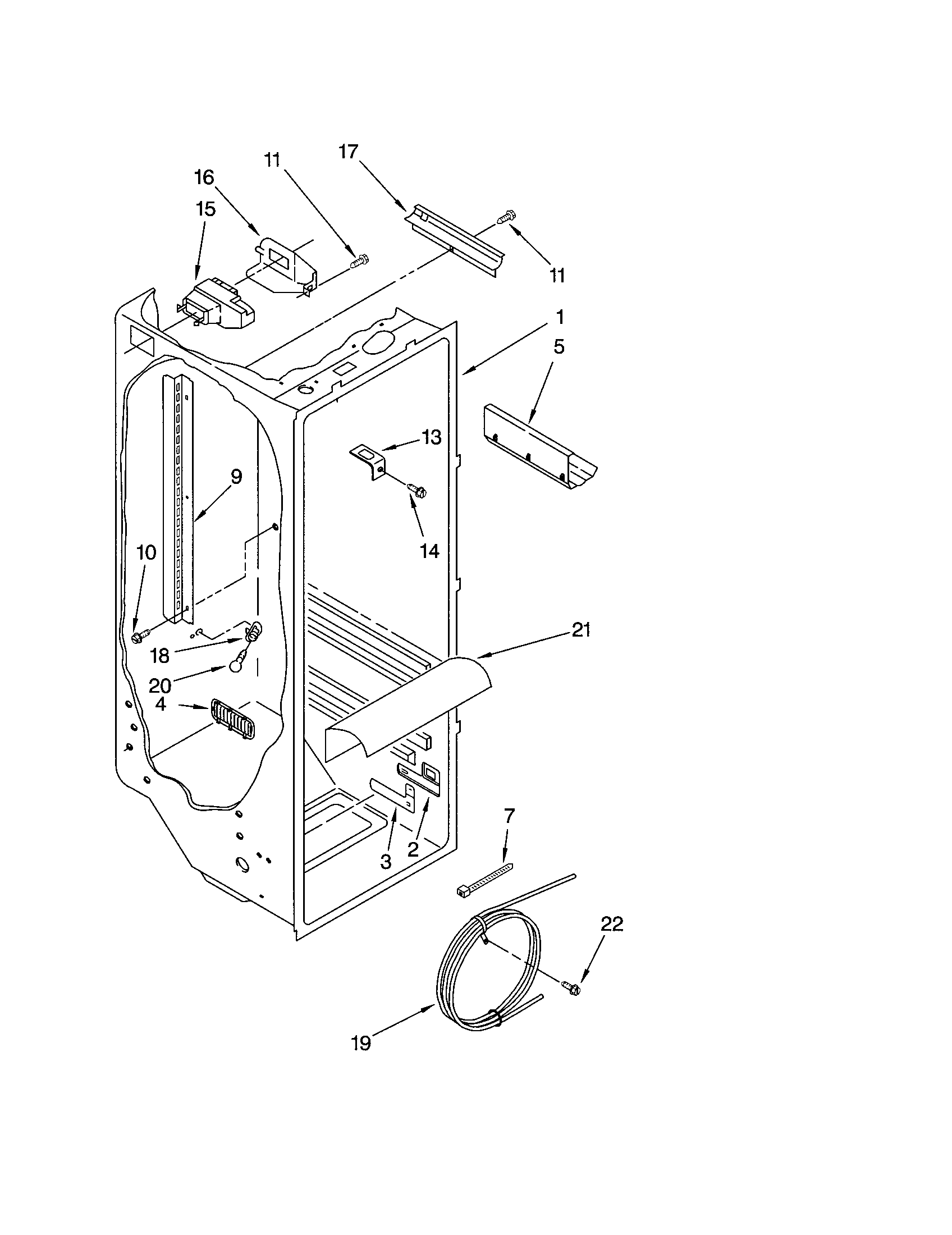 Kenmore 10652272202 refrigerator liner diagram