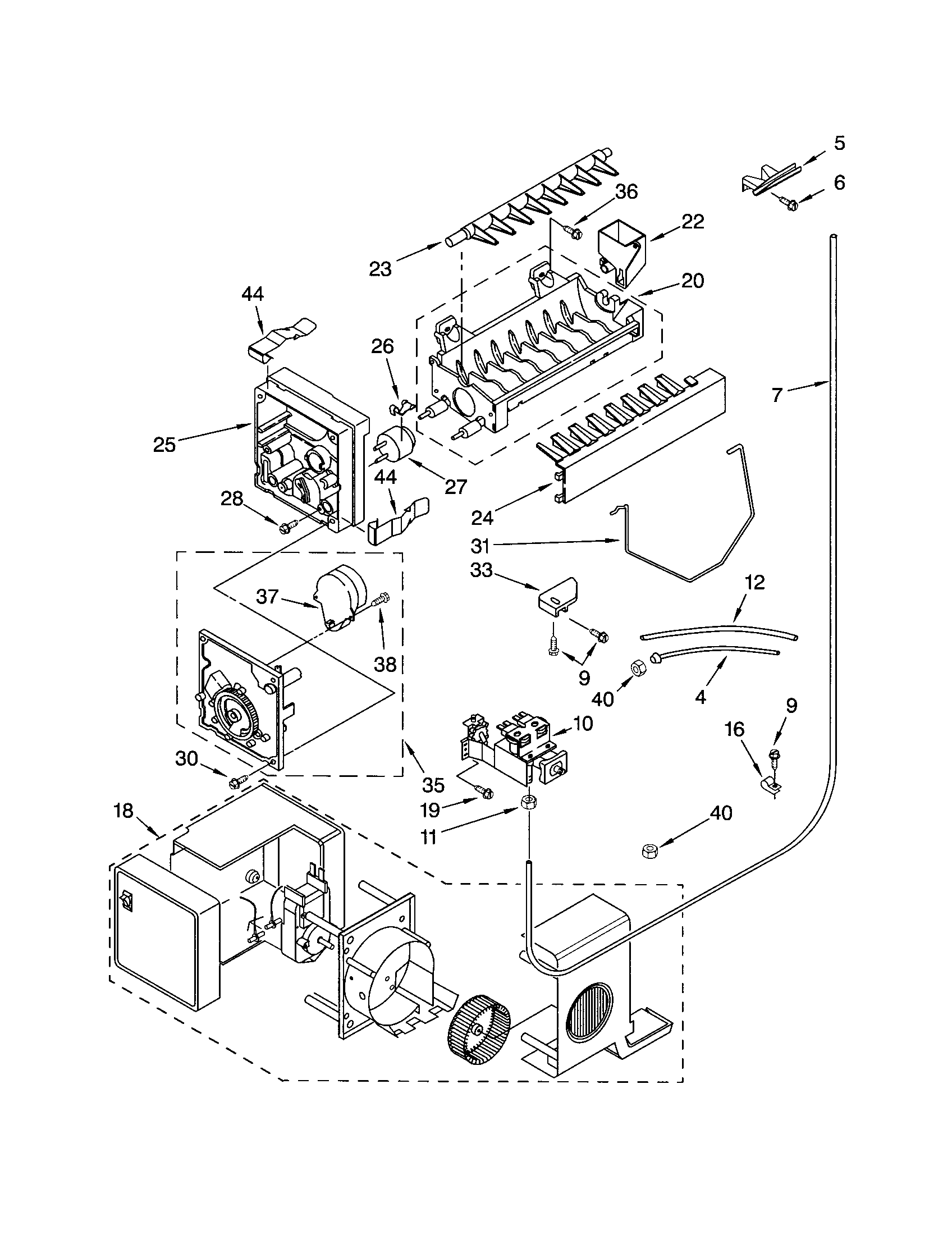 Kenmore 10652272202 icemaker diagram
