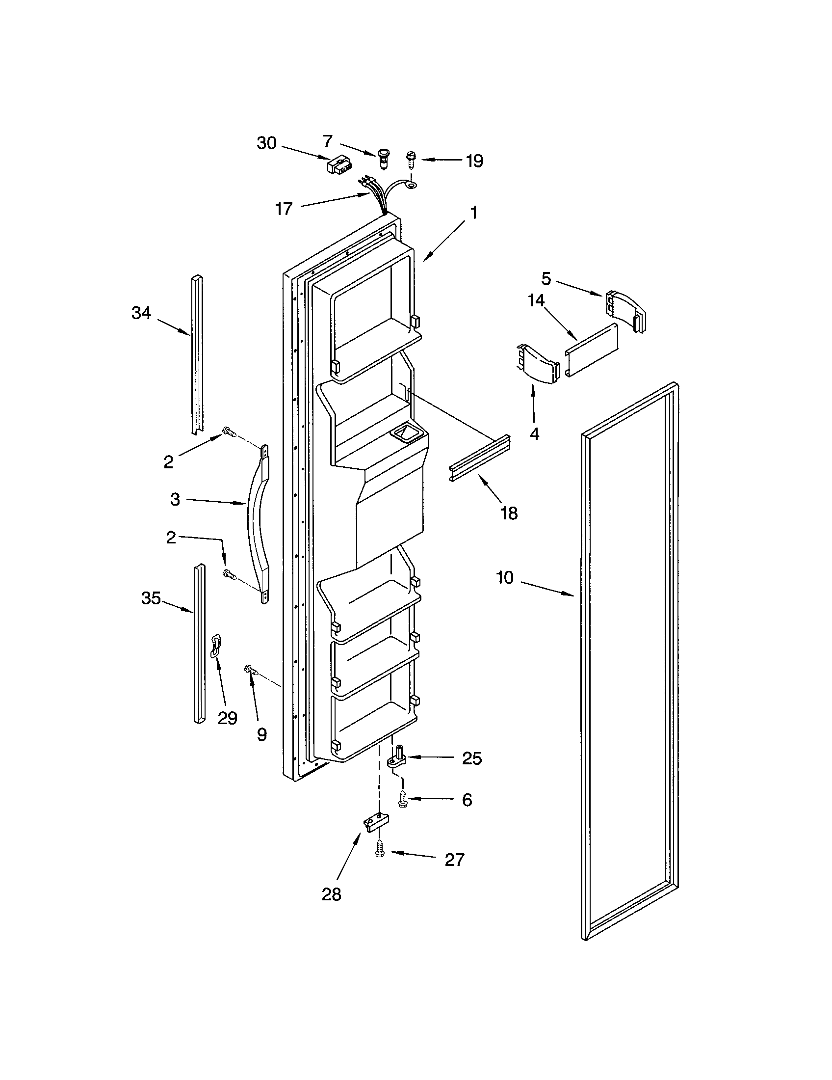 Kenmore 10652012101 freezer door diagram