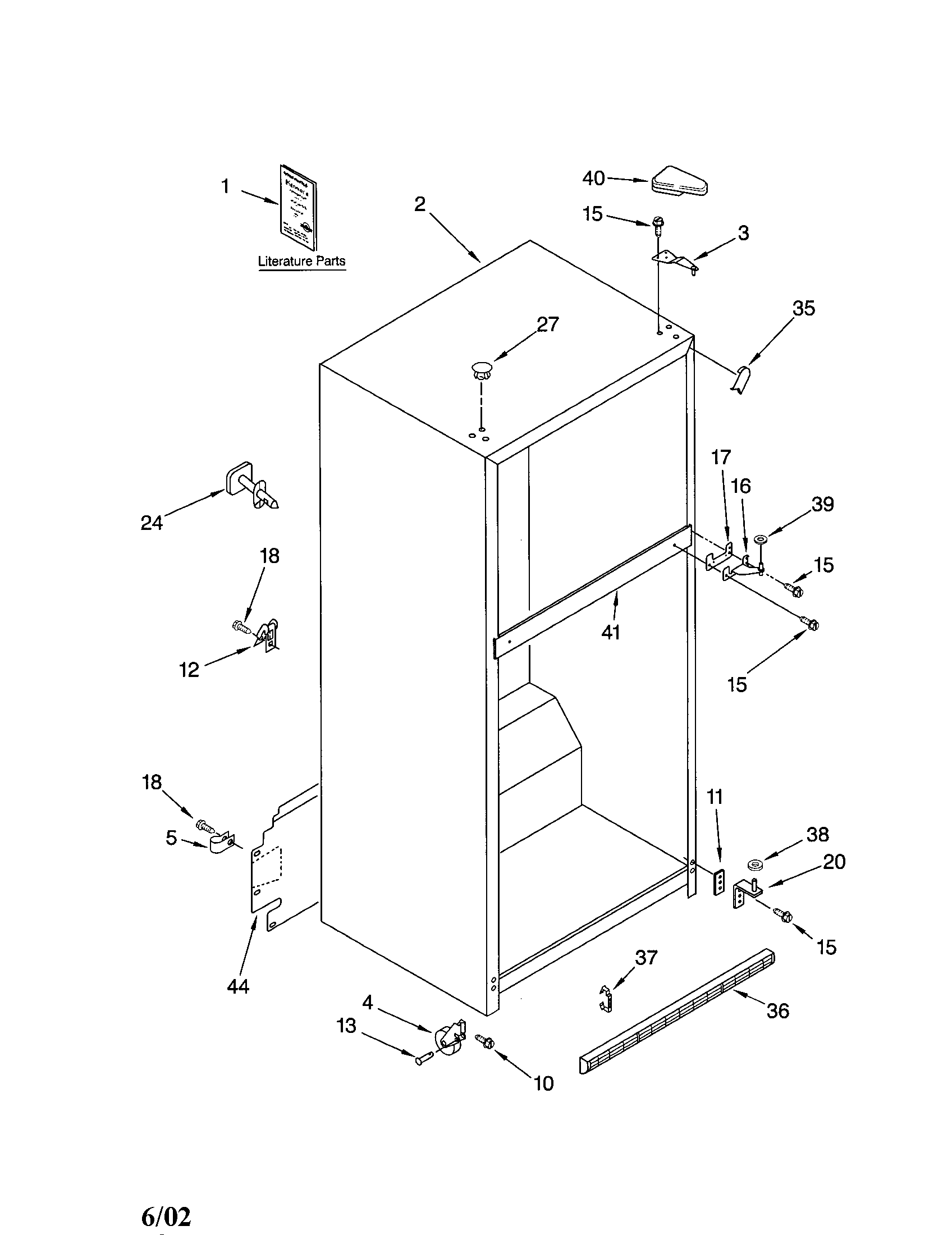 Kenmore 10671974101 cabinet diagram