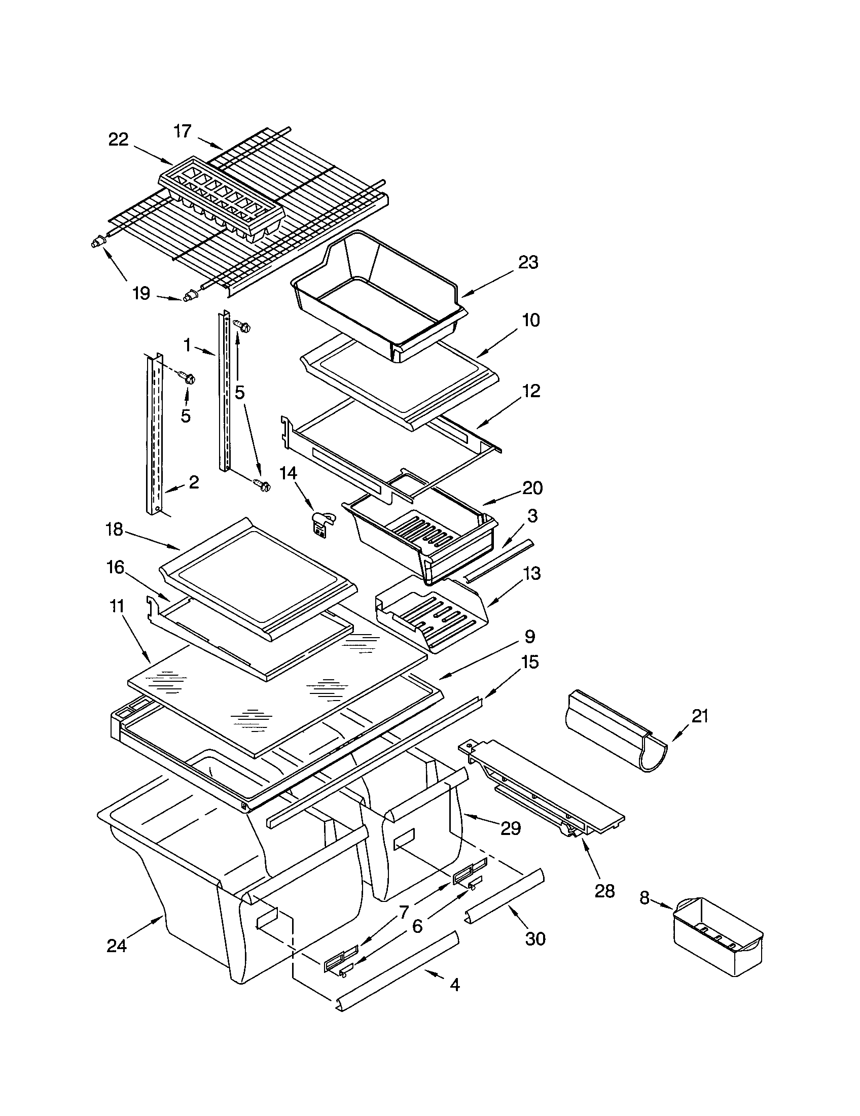 Kenmore 10671974101 shelf diagram