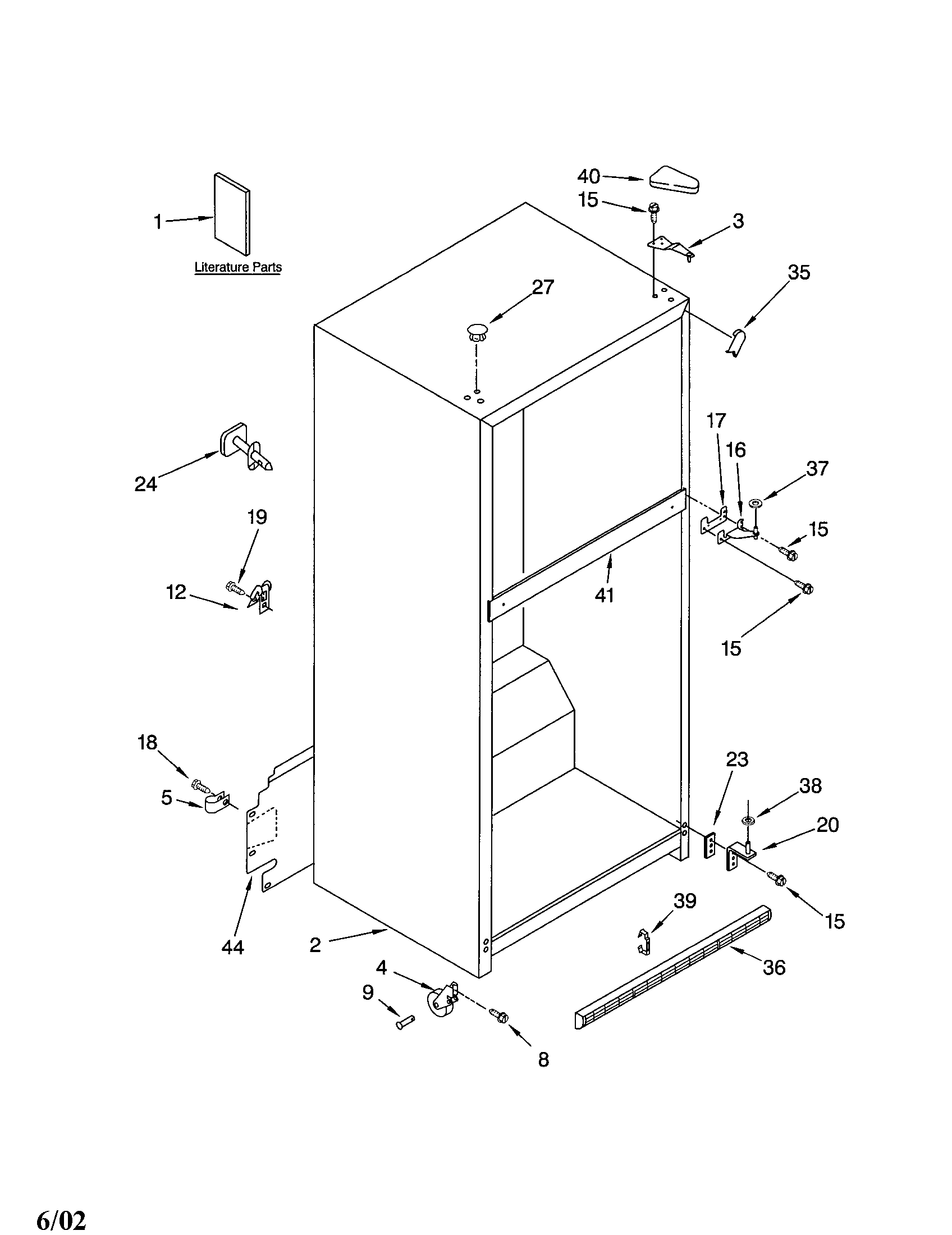 Kenmore 10660834102 cabinet diagram