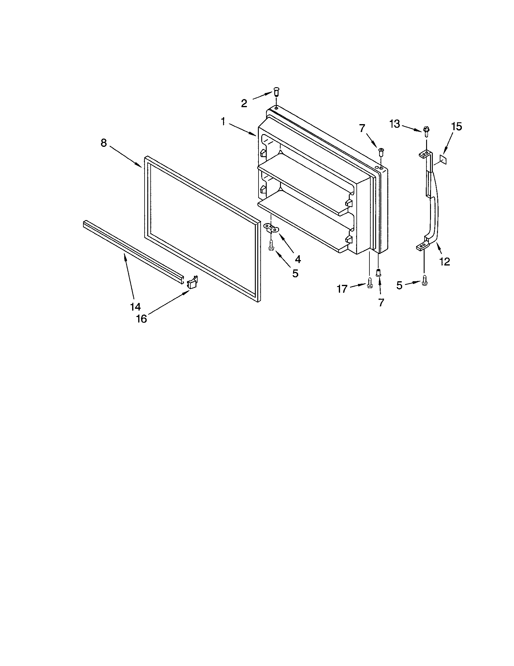 Kenmore 10660834102 freezer door diagram