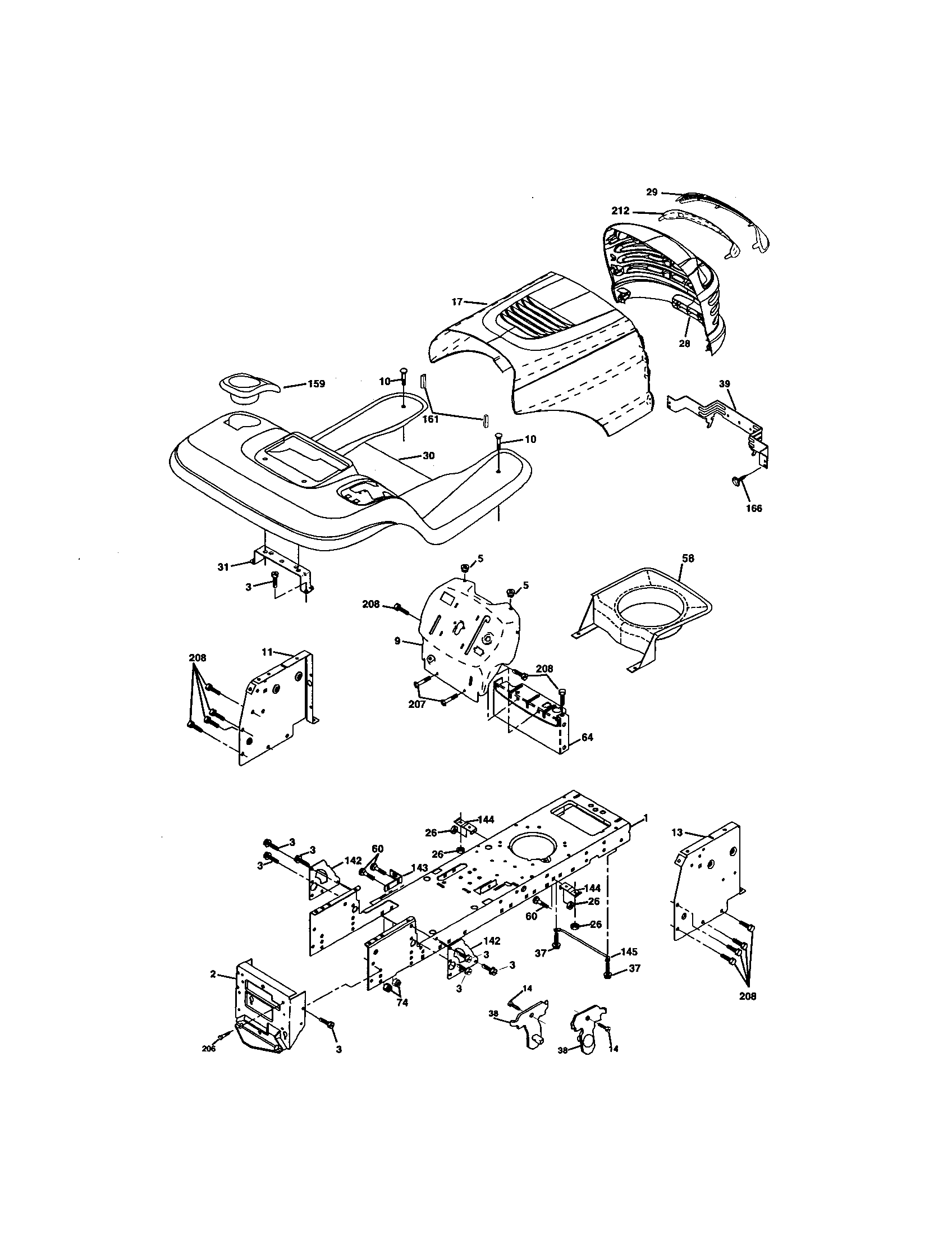 Craftsman 917271654 chassis and enclosures diagram