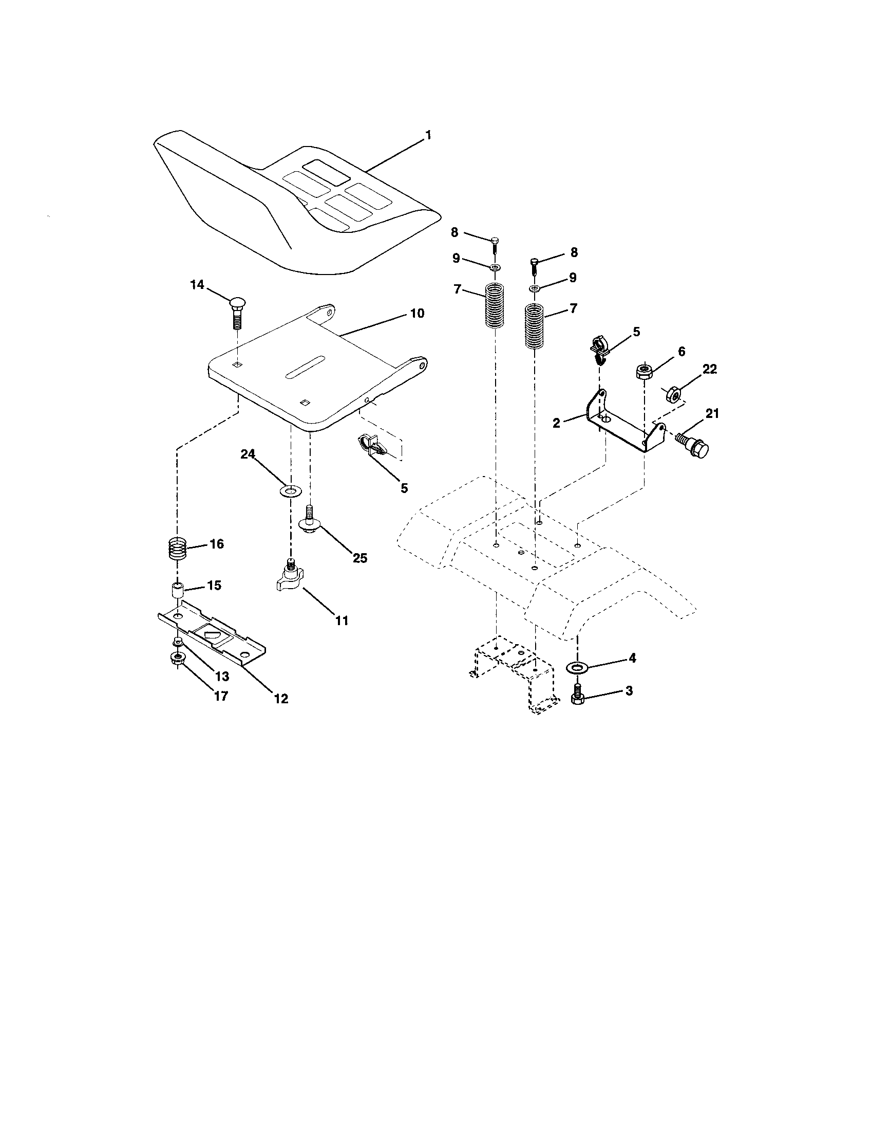 Craftsman 917271654 seat assembly diagram