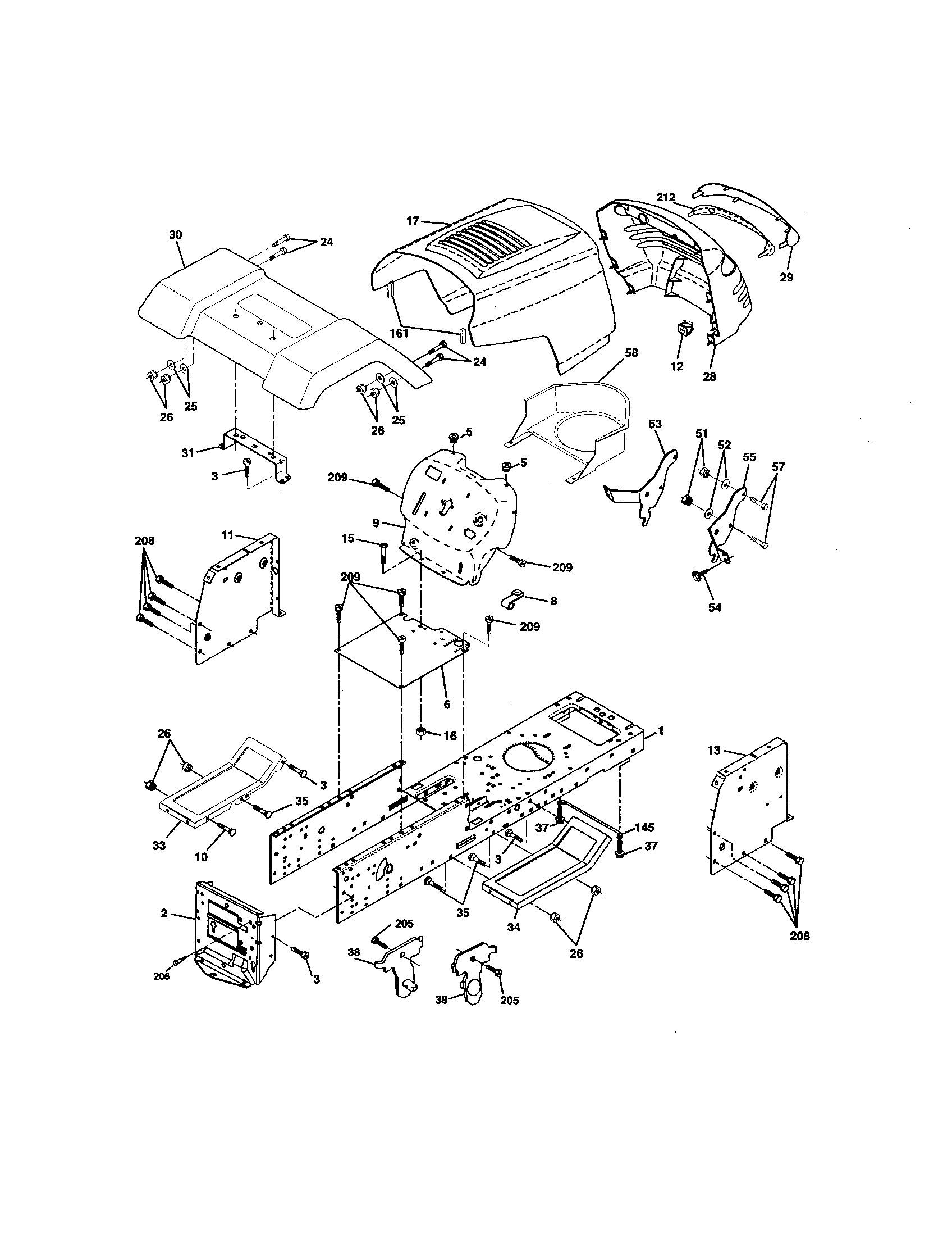 Craftsman 917271554 chassis and enclosures diagram