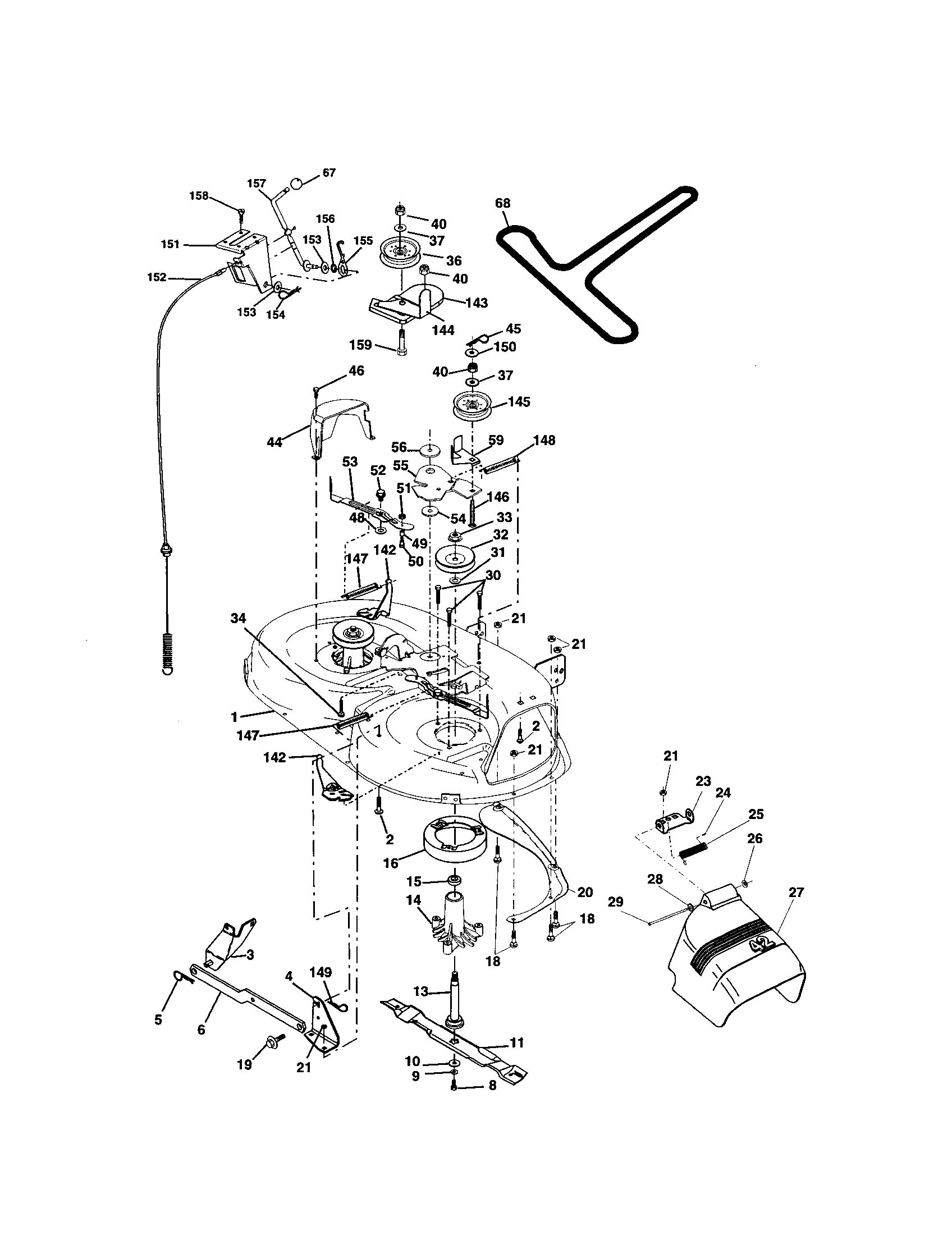 Craftsman 917271554 mower deck diagram
