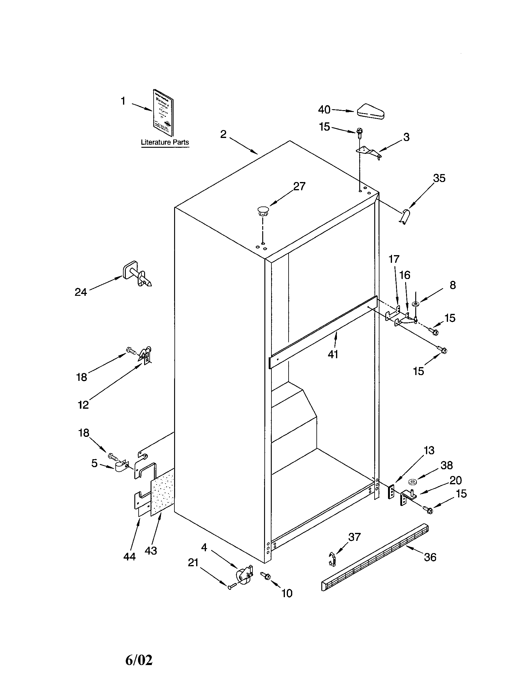 Kenmore 10672202201 cabinet diagram