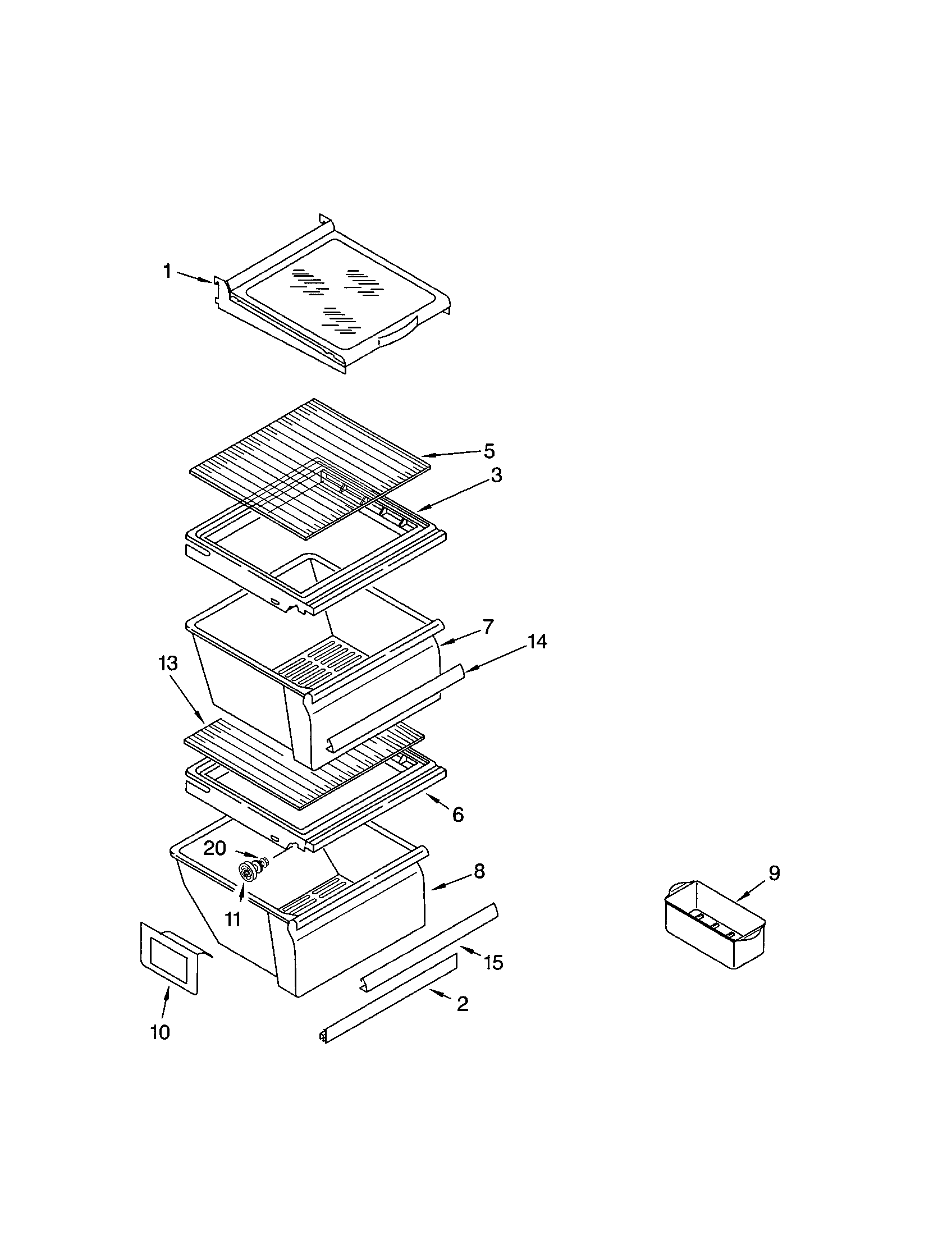 Kenmore 10641014101 refrigerator shelf diagram