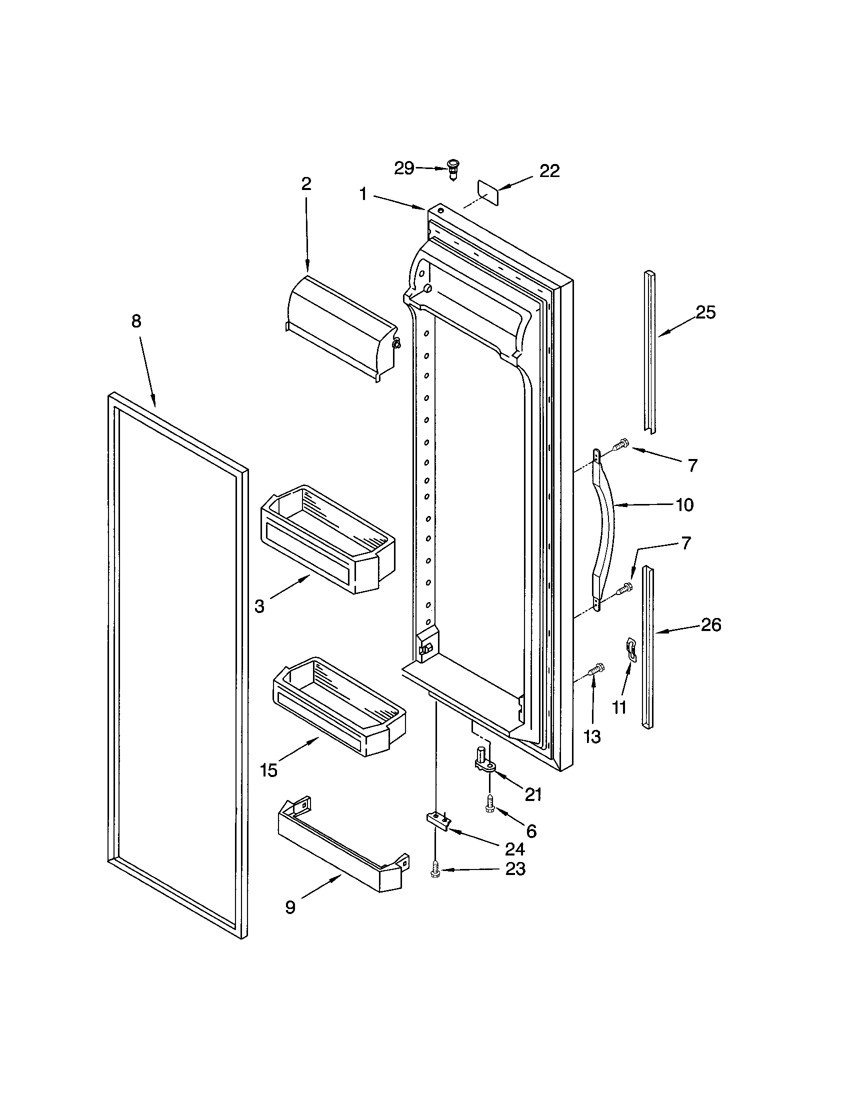 Kenmore 10641014101 refrigerator door diagram