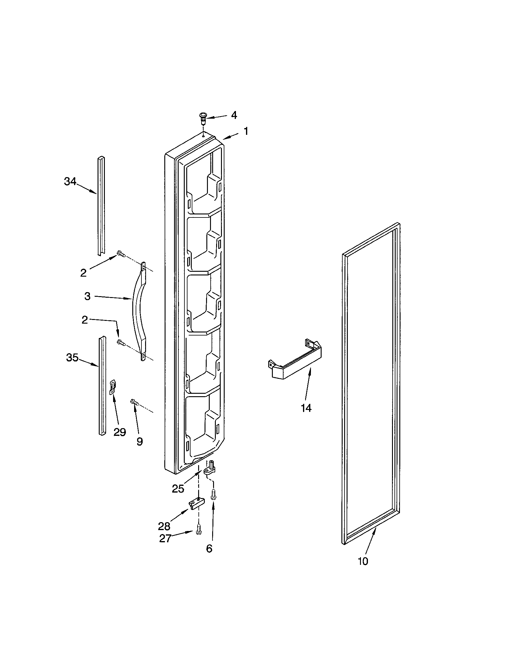 Kenmore 10641014101 freezer door diagram
