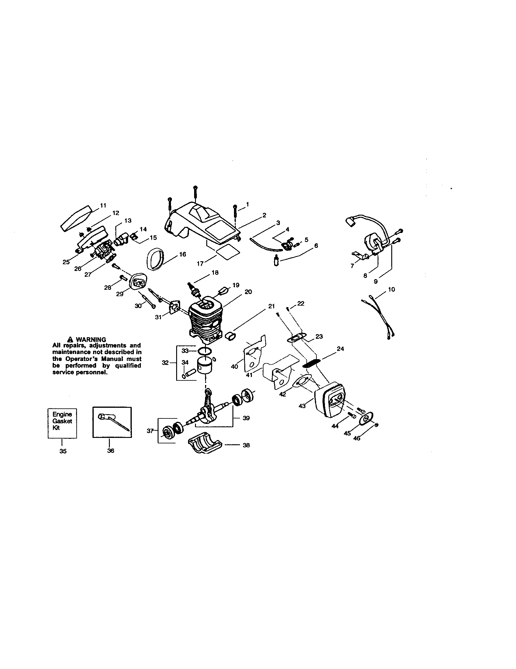Craftsman 358350800 crankshaft/crankcase diagram