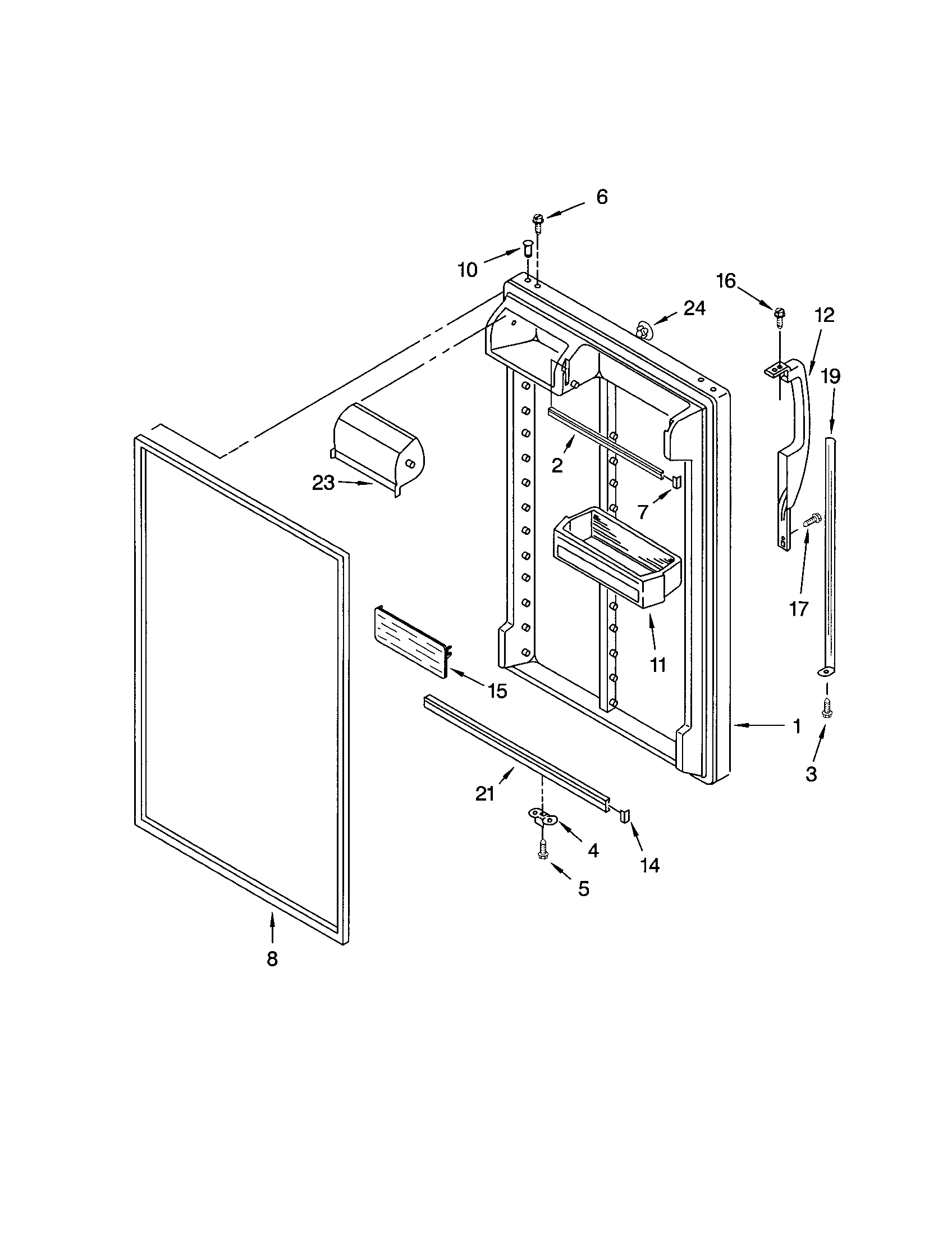 Kenmore 10672102101 refrigerator door diagram
