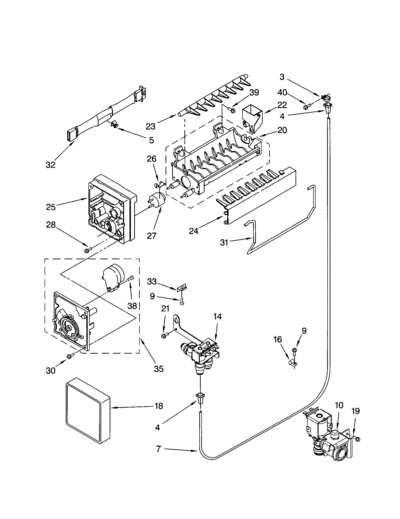 Kenmore 10672102101 icemaker diagram