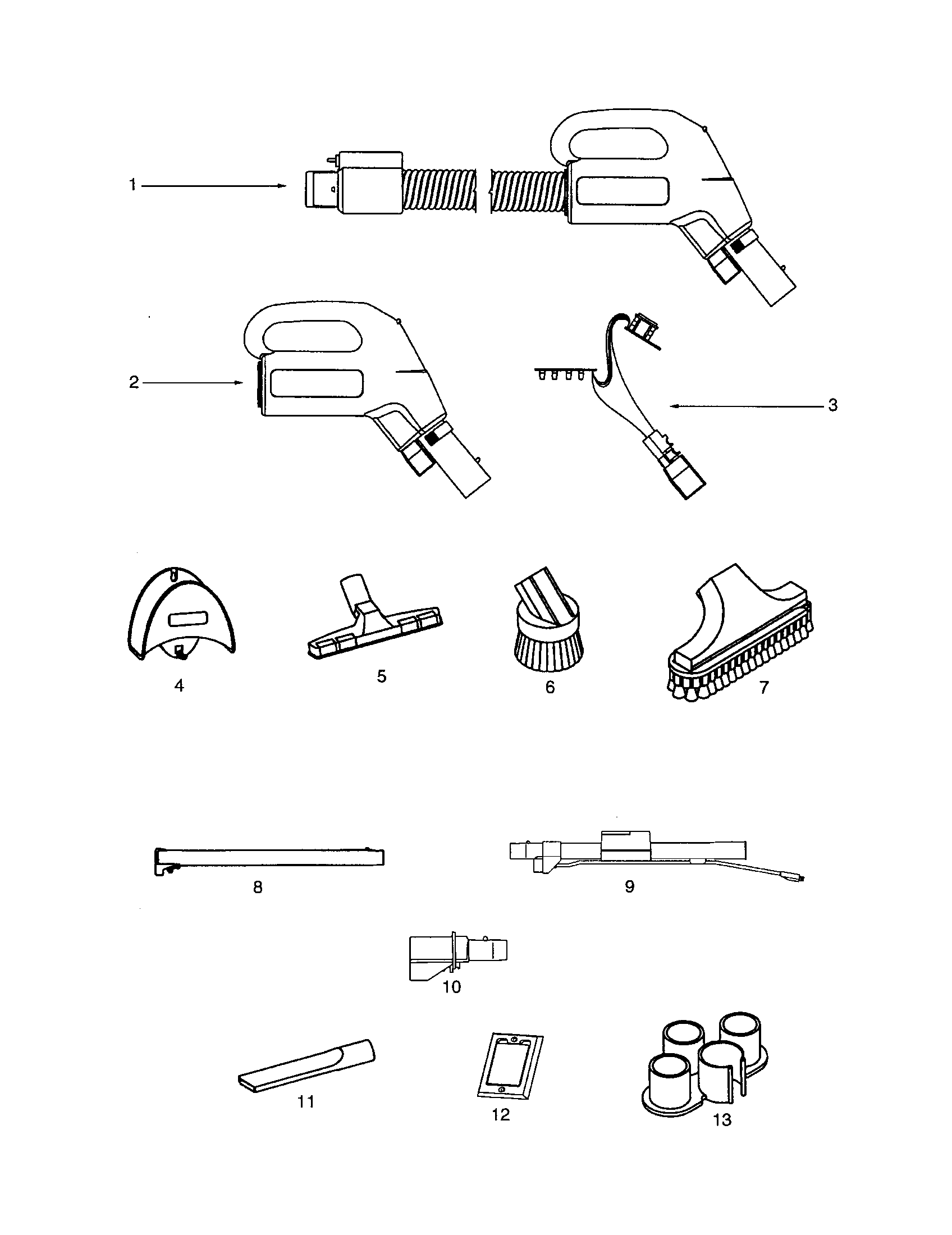 Eureka CV205FC attachments diagram