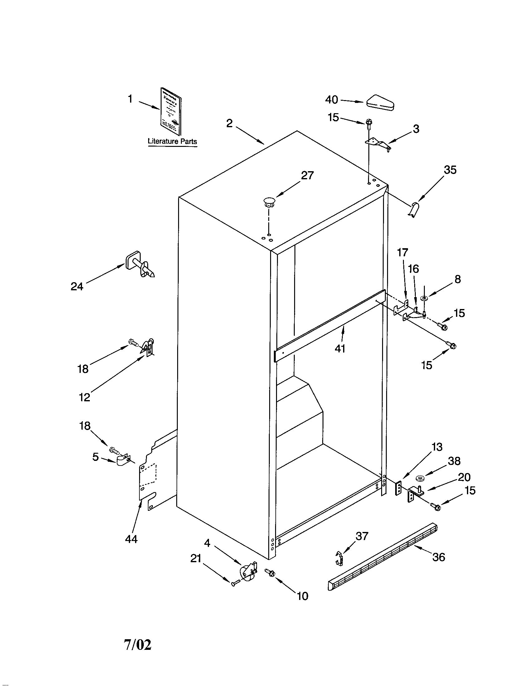 Kenmore 10661194101 cabinet diagram