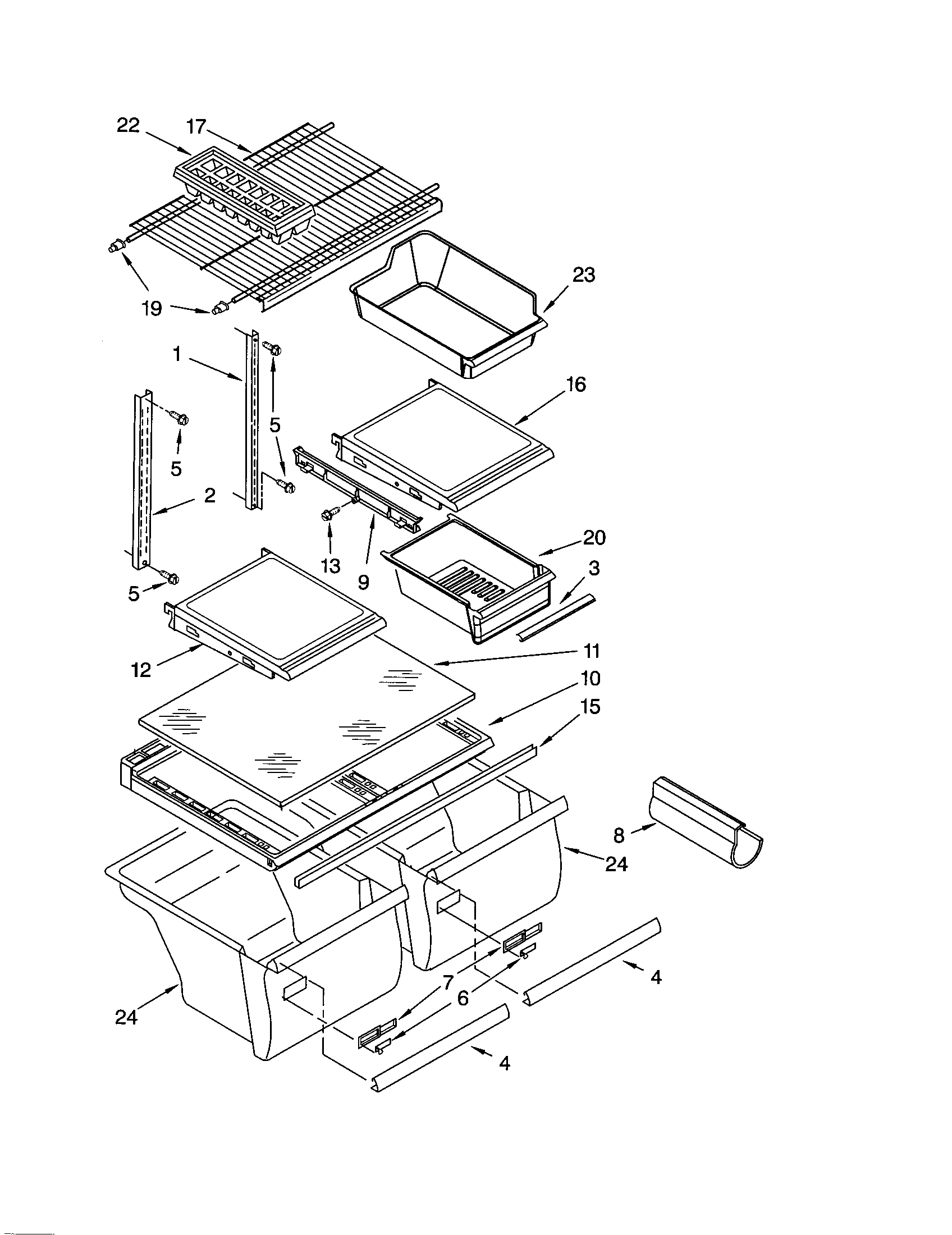 Kenmore 10661194101 shelf diagram
