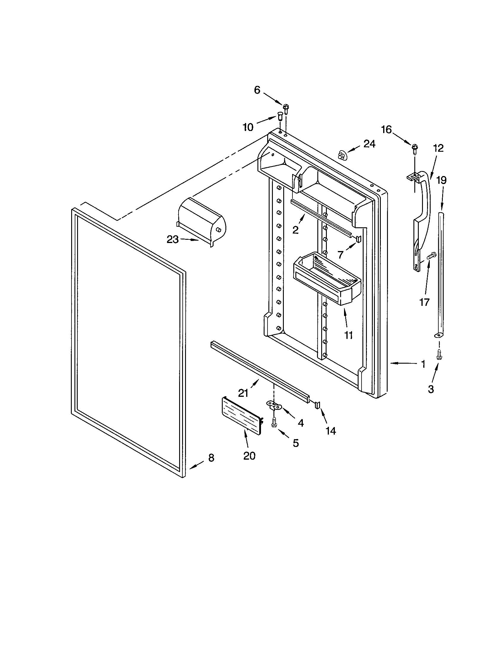 Kenmore 10661194101 refrigerator door diagram