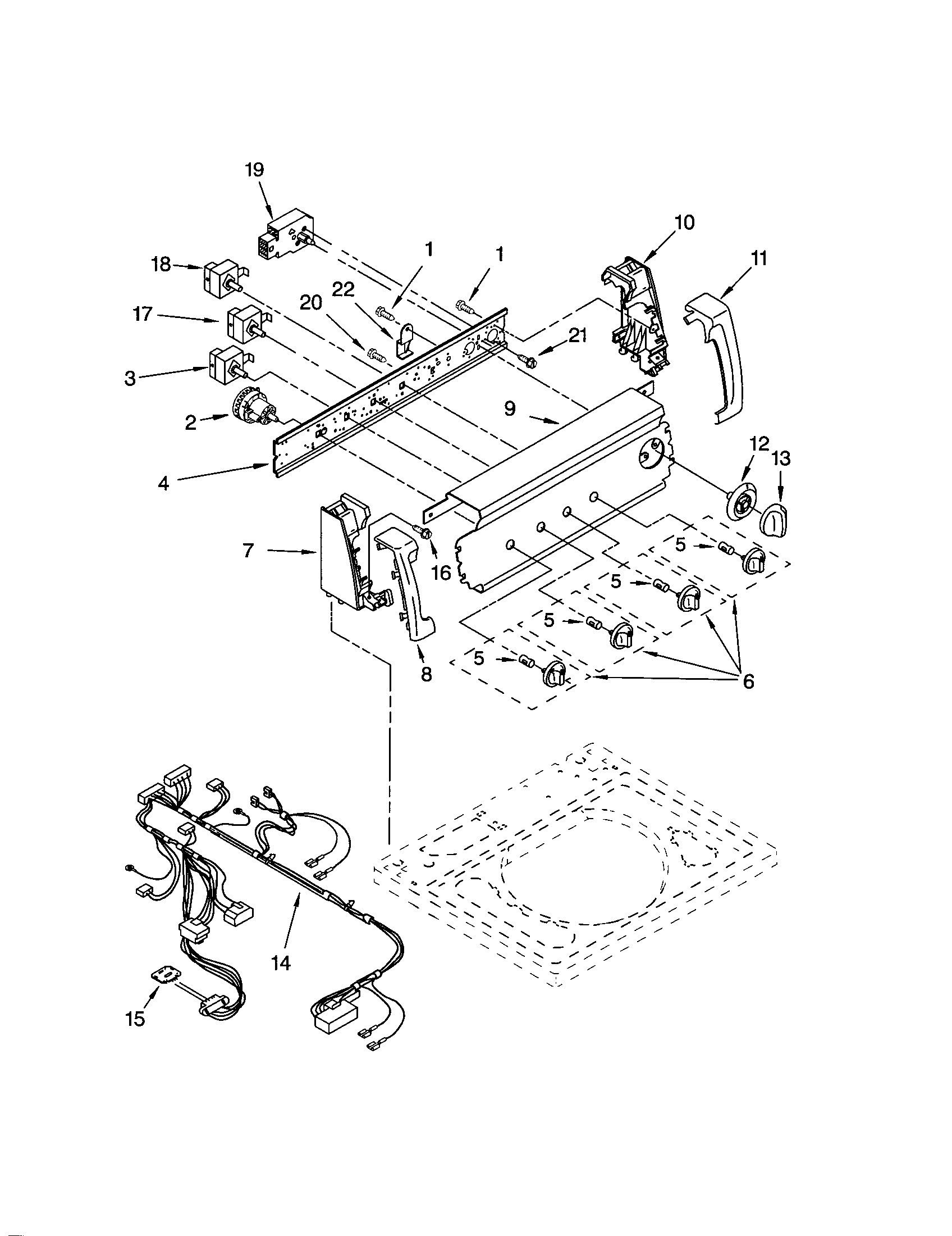 Kenmore 11022974102 control panel diagram