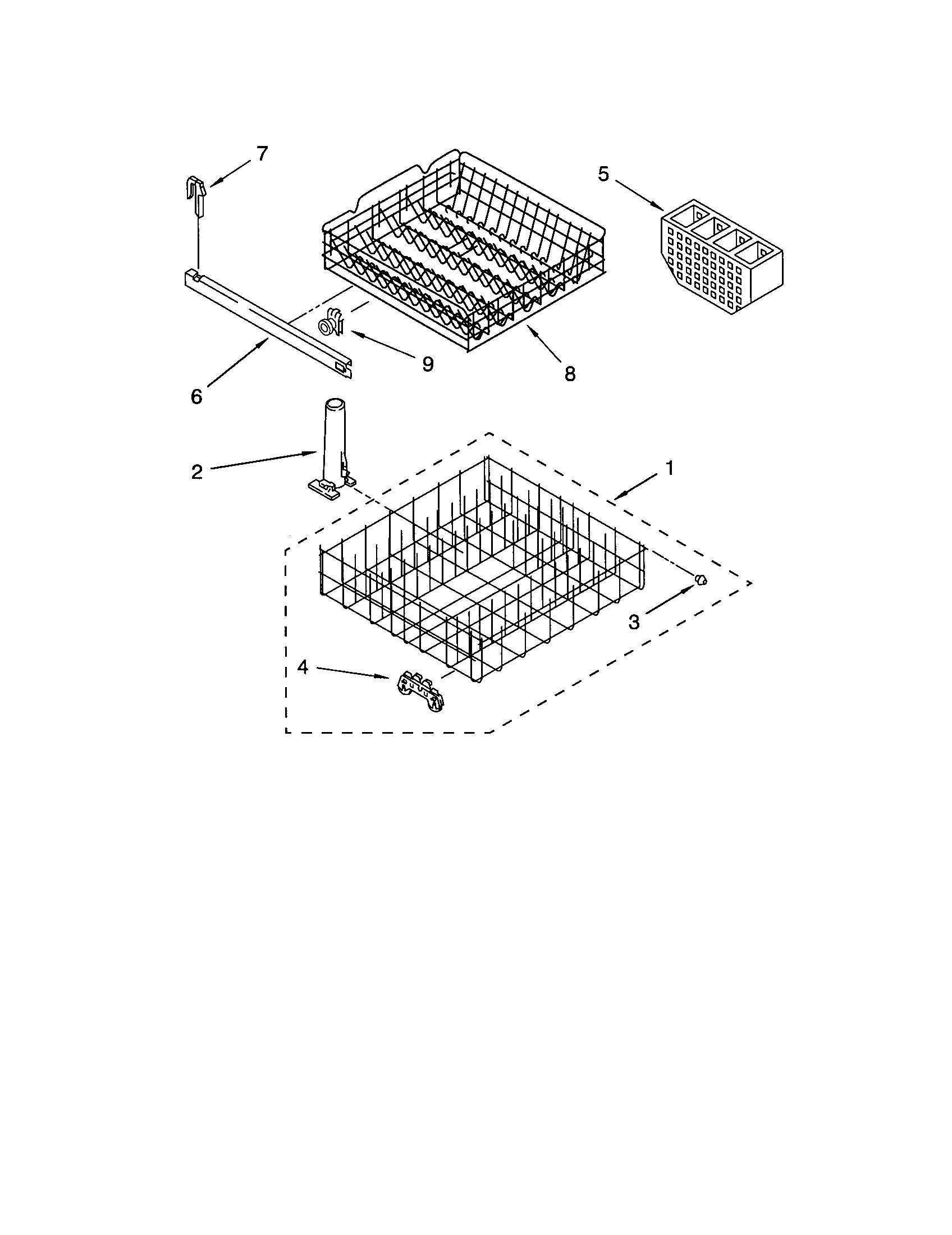 Kenmore 110723120 dishrack diagram
