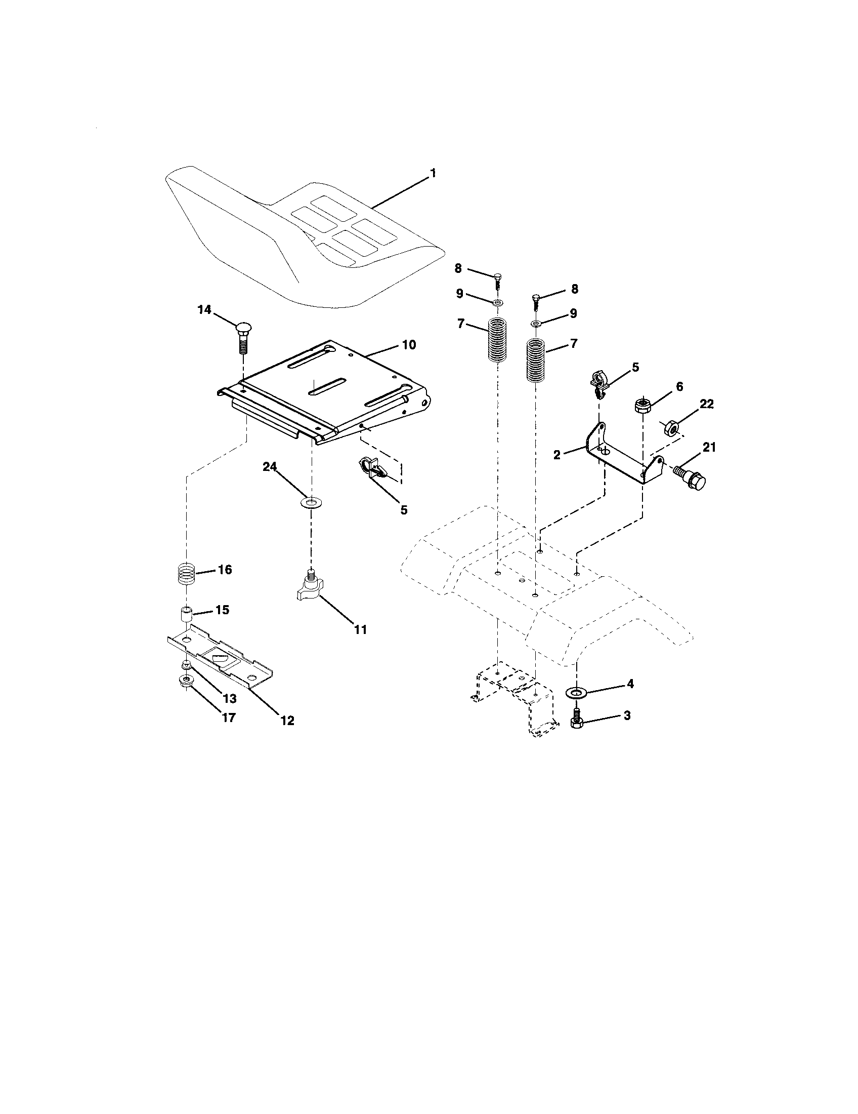 Craftsman 917272454 seat assembly diagram
