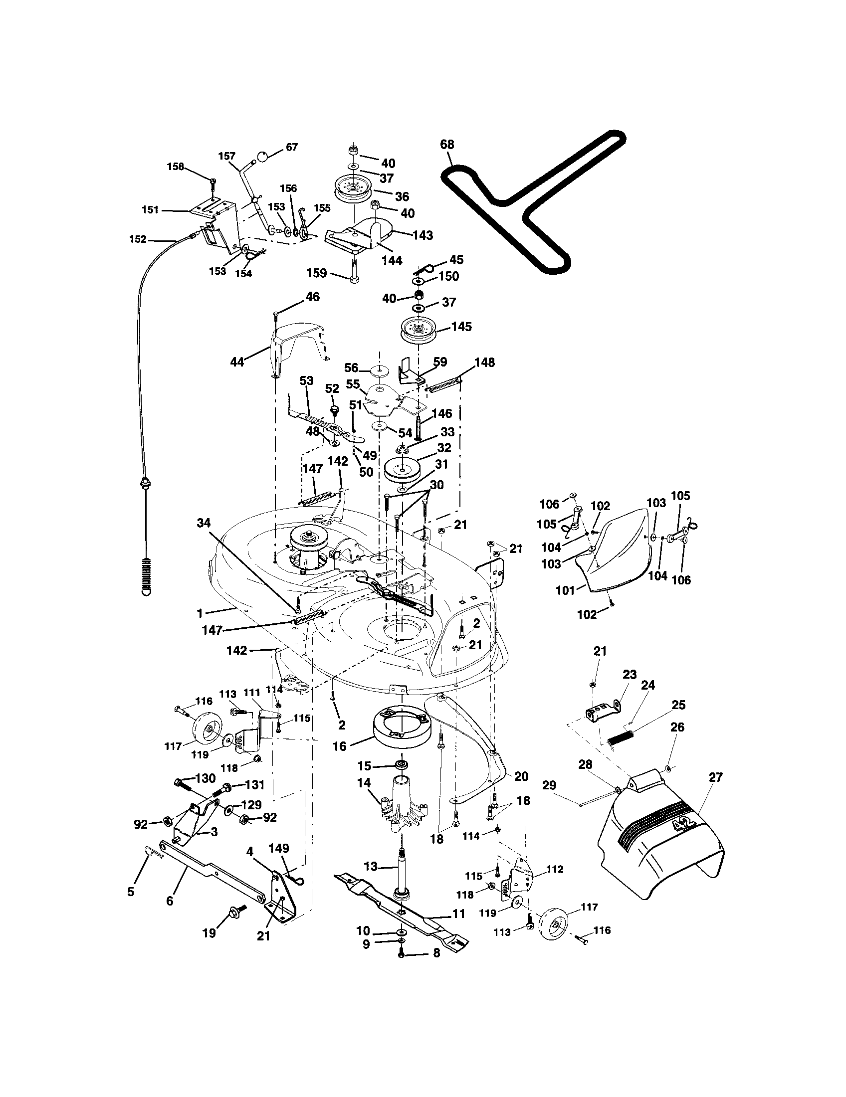 Craftsman 917272454 mower deck diagram