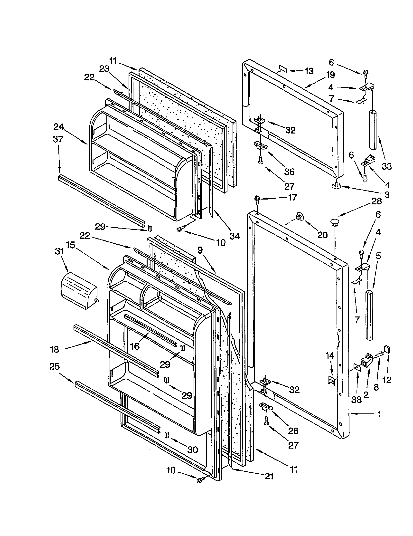 Kenmore 1069354281 door diagram