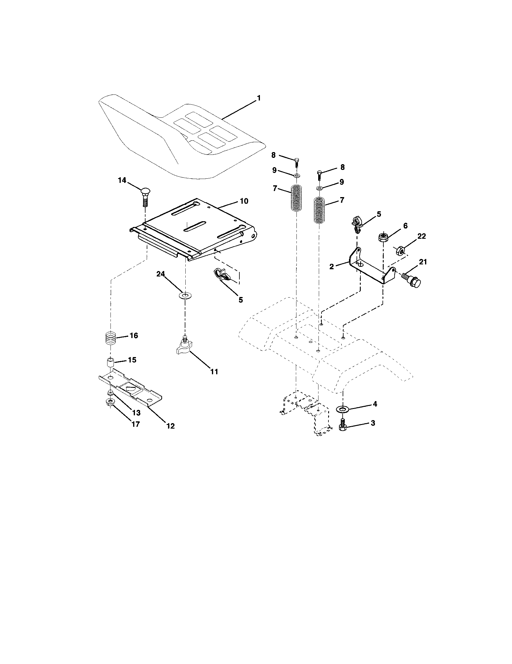 Craftsman 917272464 seat assembly diagram