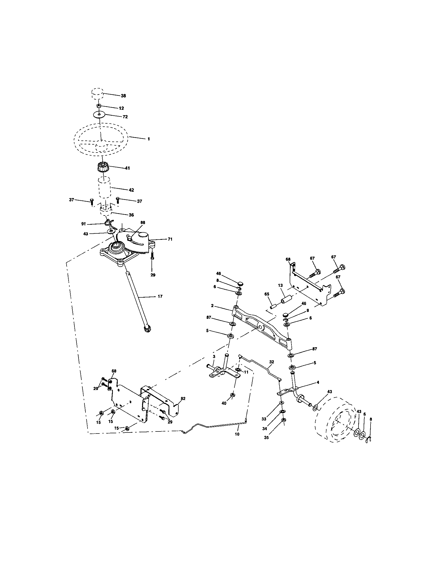 Craftsman 917272265 steering assembly diagram