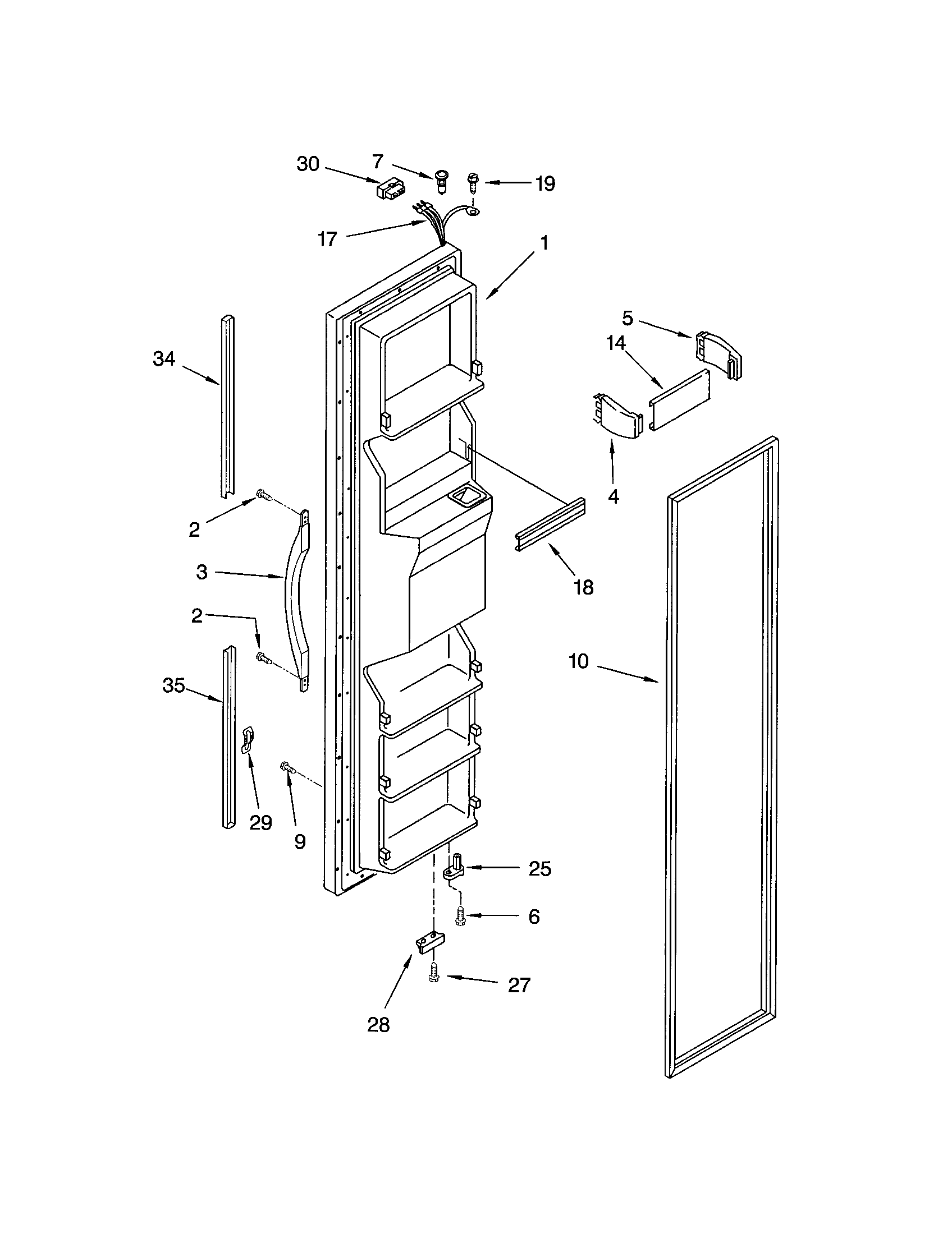 Kenmore 10652014102 freezer door diagram